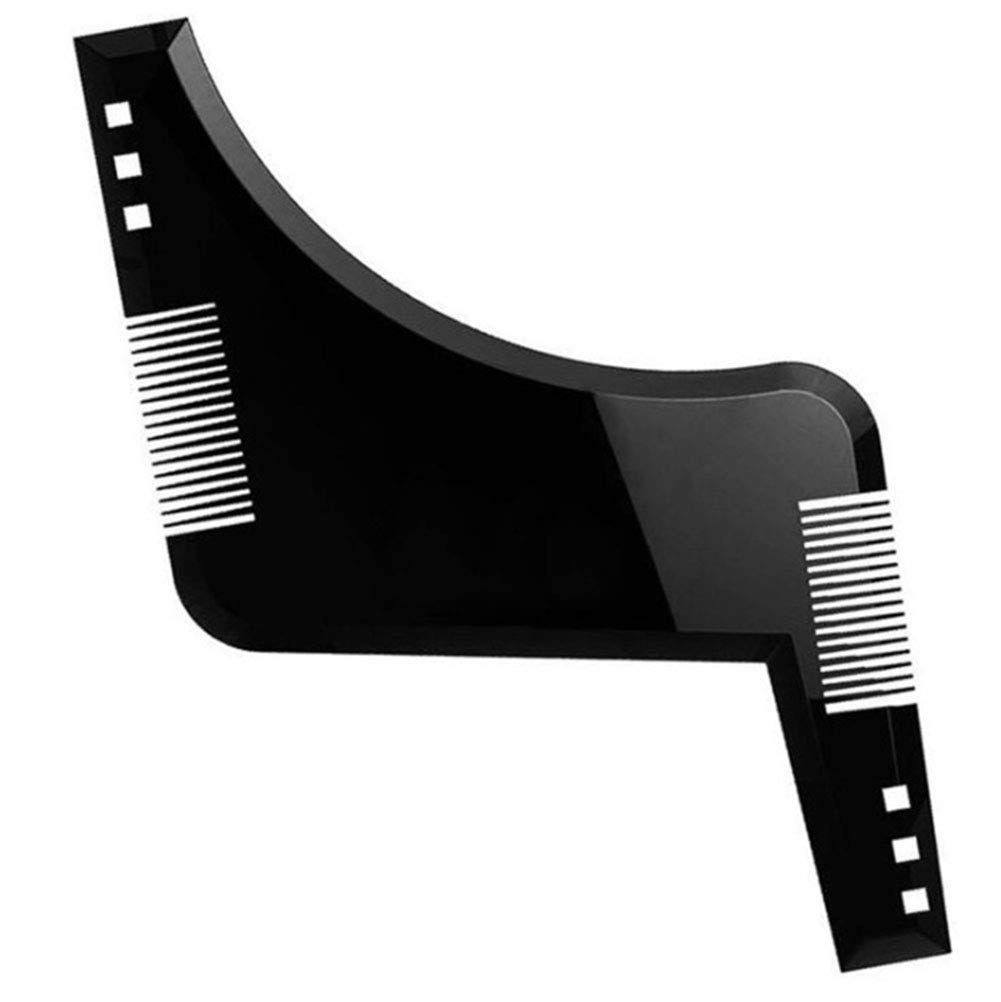 Men's Beard Comb Sideburns Styling Comb With Brush Beard Trimming Template — image 1