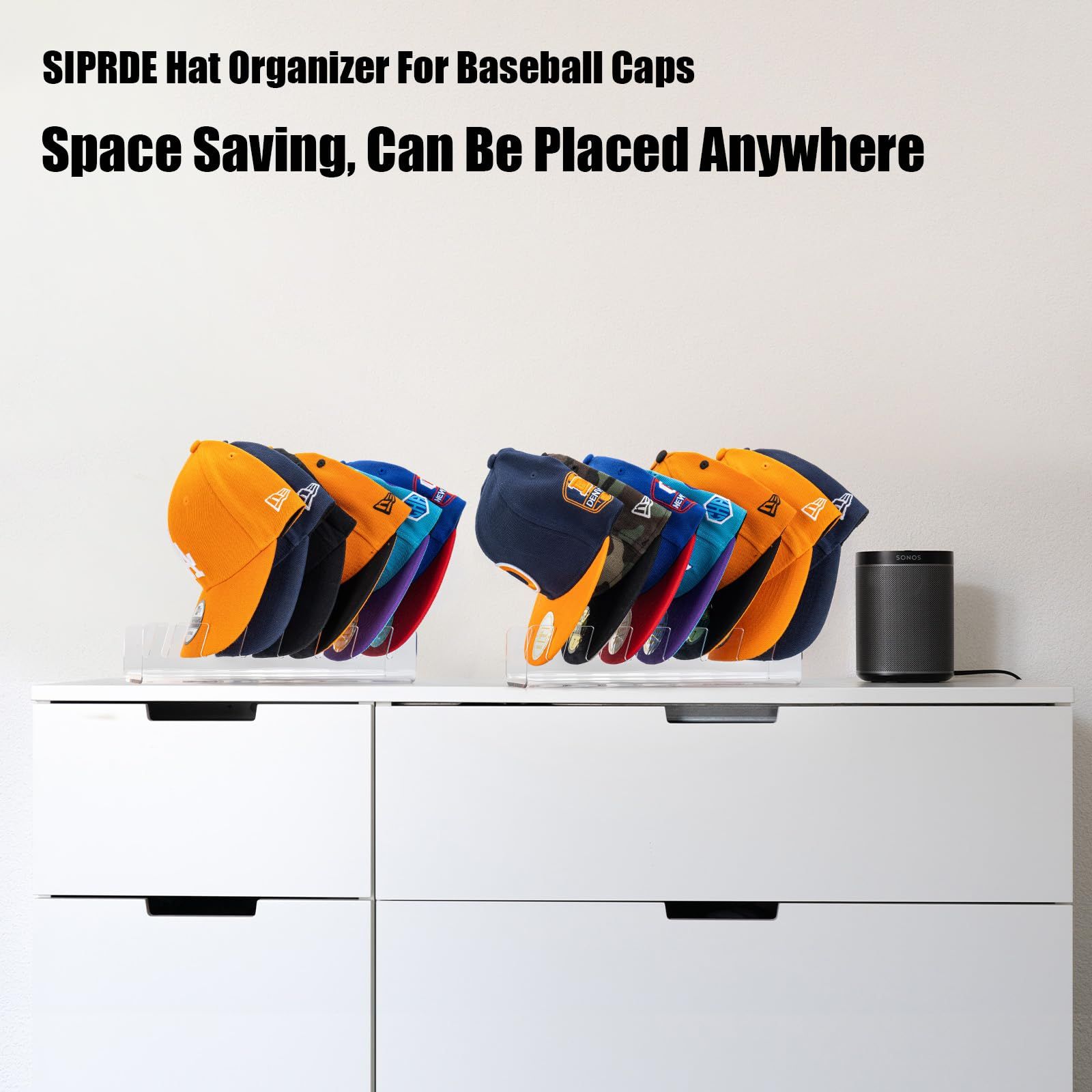 2 pcs Hat Stand for Baseball Caps Display and Organizer -No Install Acrylic view 5