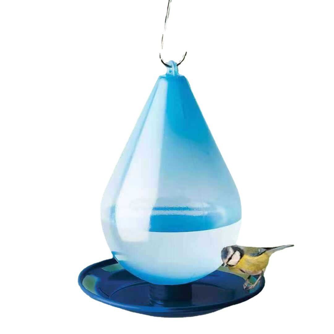 Bird Water Feeder, Droplet Shaped Hanging Bird Bath with Hook, Outdoor Bird view 2