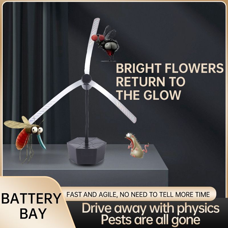 Fly Fans for Table, 2Pcs Fly Fans Keep Flies Away from Food, High Battery view 3