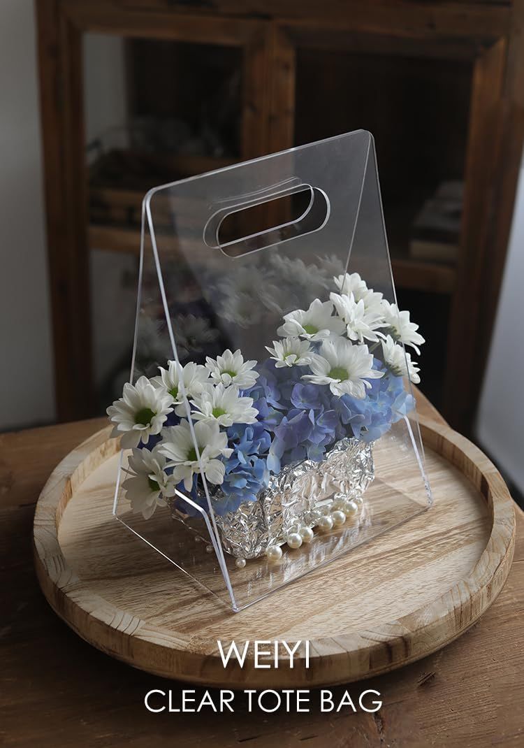 Acrylic Hand-held Vase,High-end Transparent Flower Box,Portable Flower Basket view 5