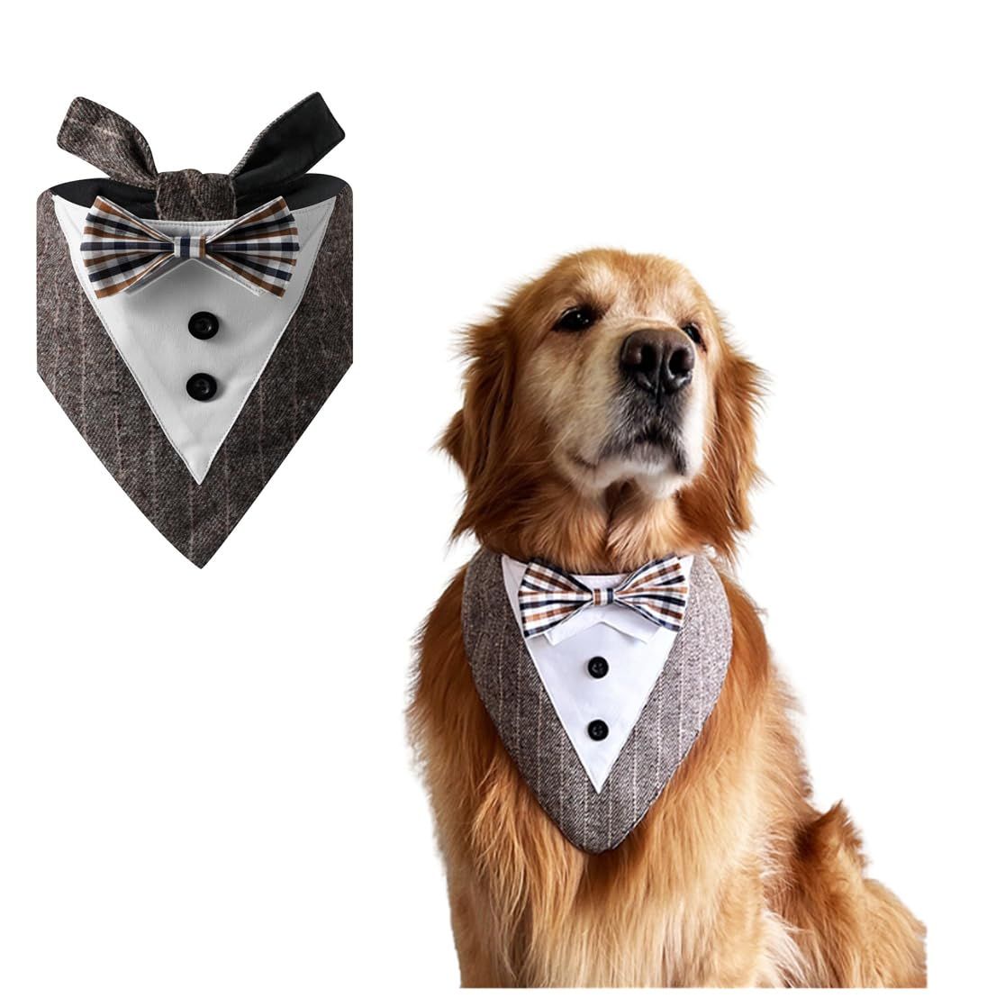 Dog Wedding Bandana Collar with Bow Tie — image 1