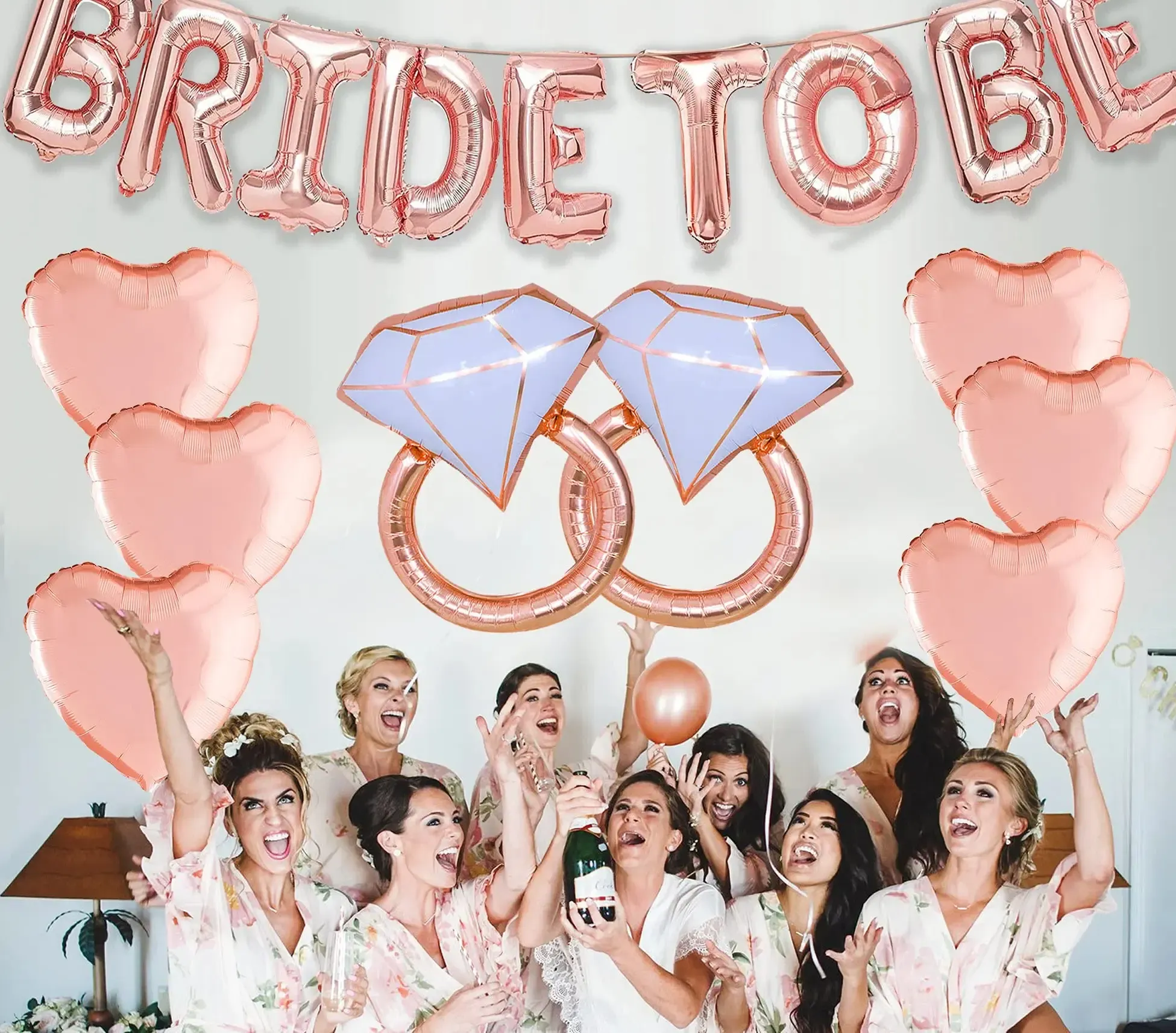 Rose Gold Bride To Be Balloons - Pack of 17 view 2