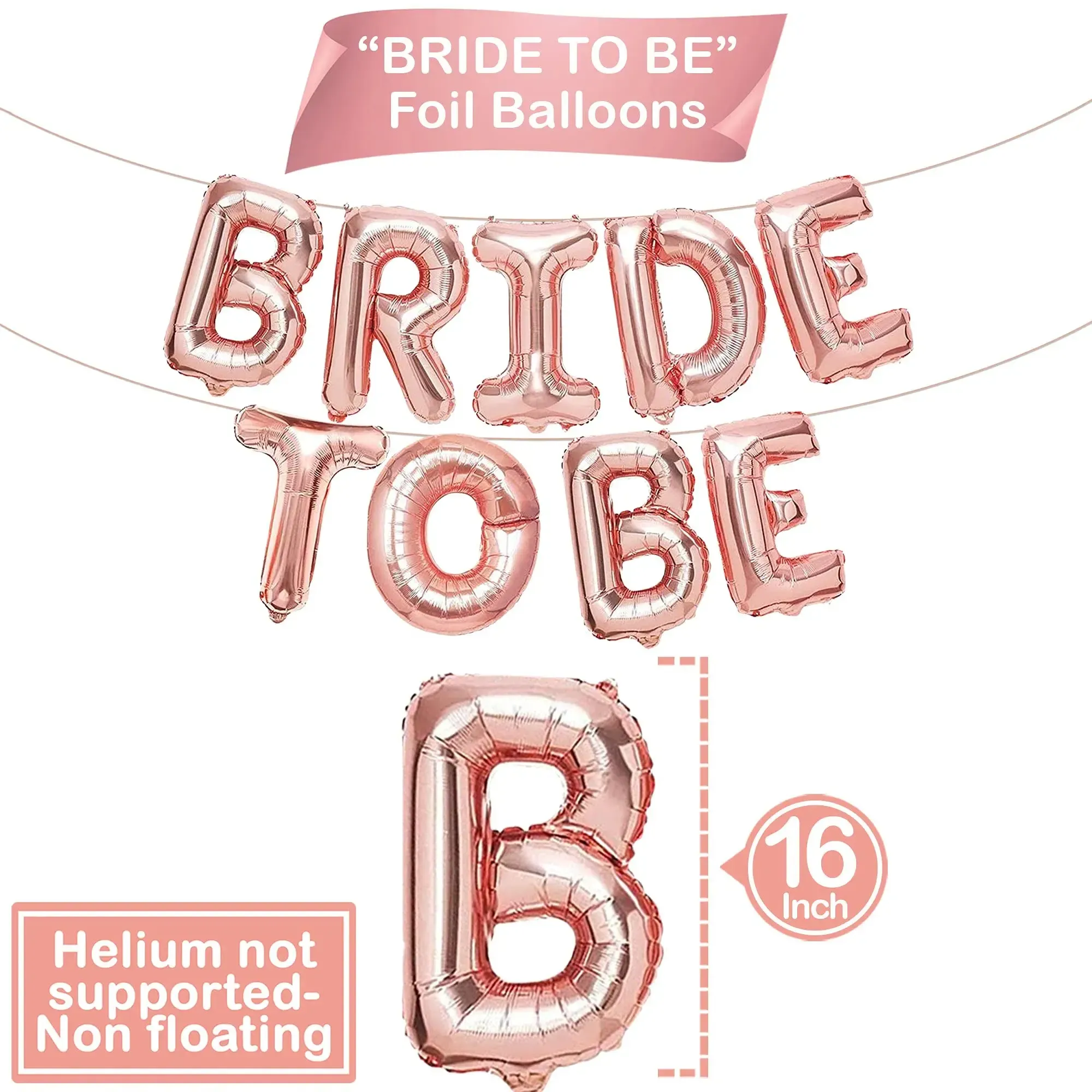 Rose Gold Bride To Be Balloons - Pack of 17 view 4