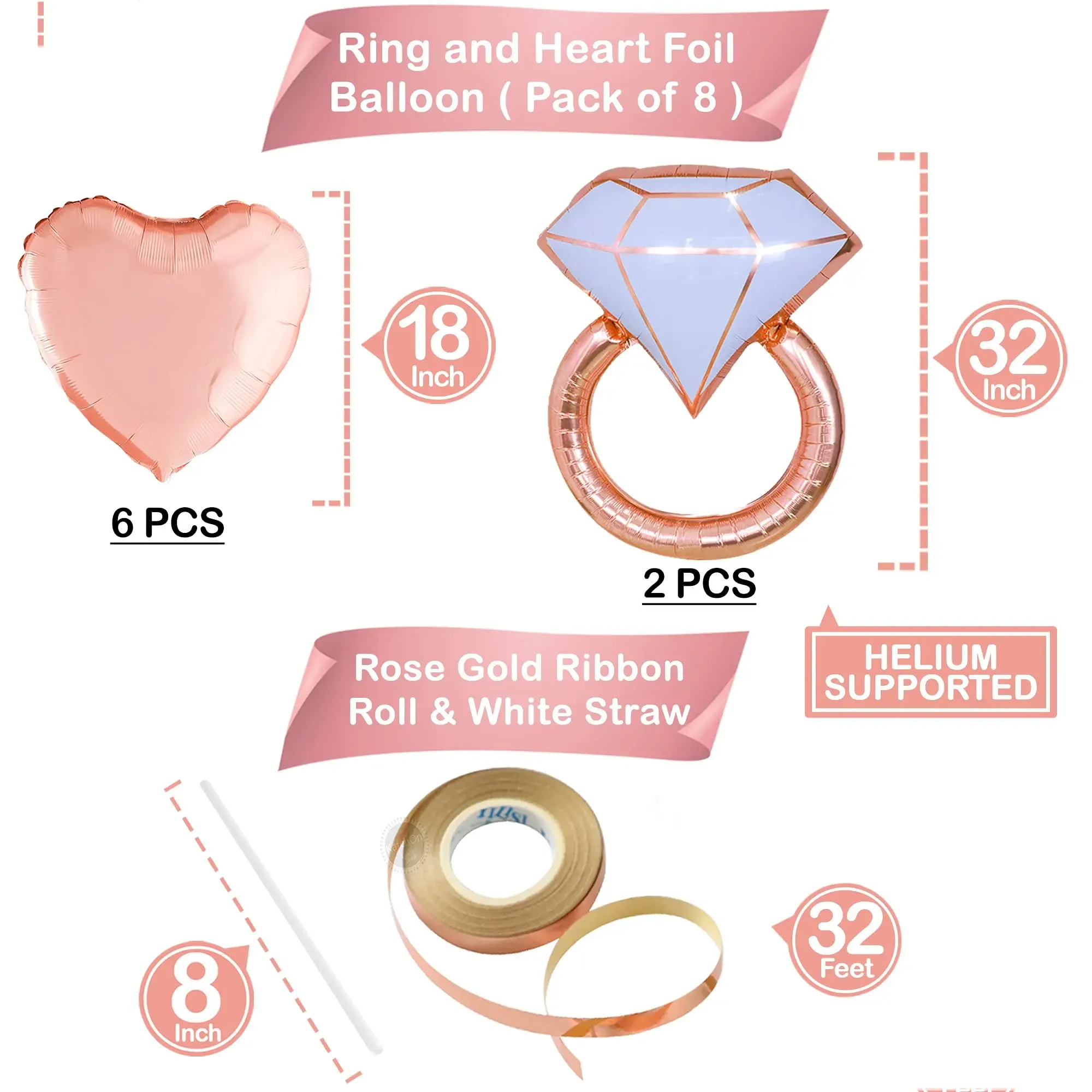 Rose Gold Bride To Be Balloons - Pack of 17 view 5