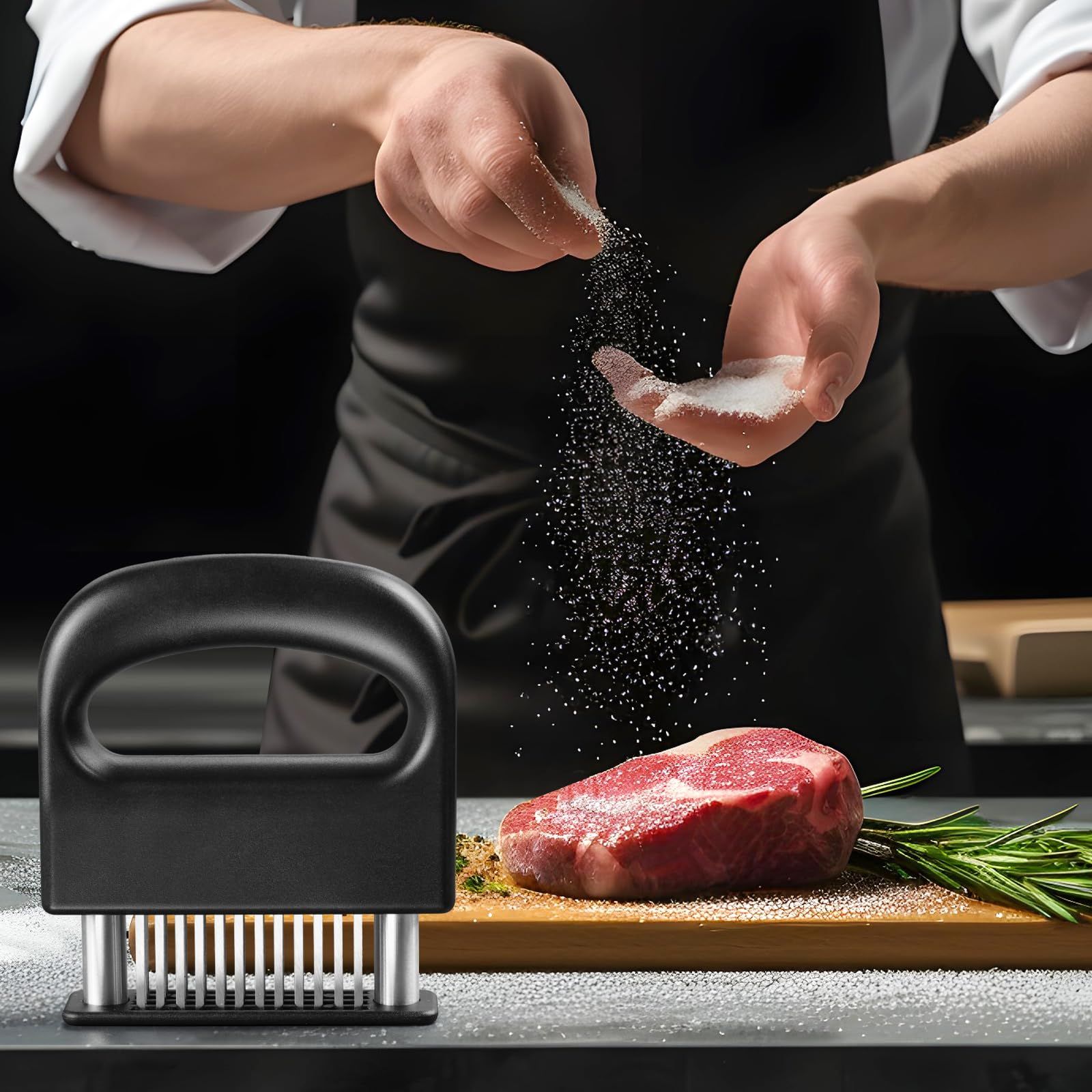 Meat Tenderizer, With 48 Stainless Steel Ultra Sharp Needle Blades, Meat view 4