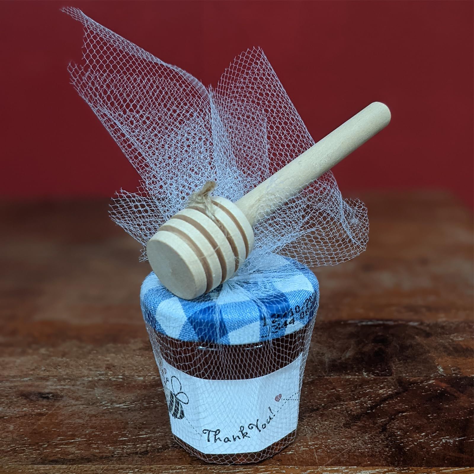 Wooden Honey Dipper Stick Collecting Dispensing Drizzling Jam Portable Wedding view 4