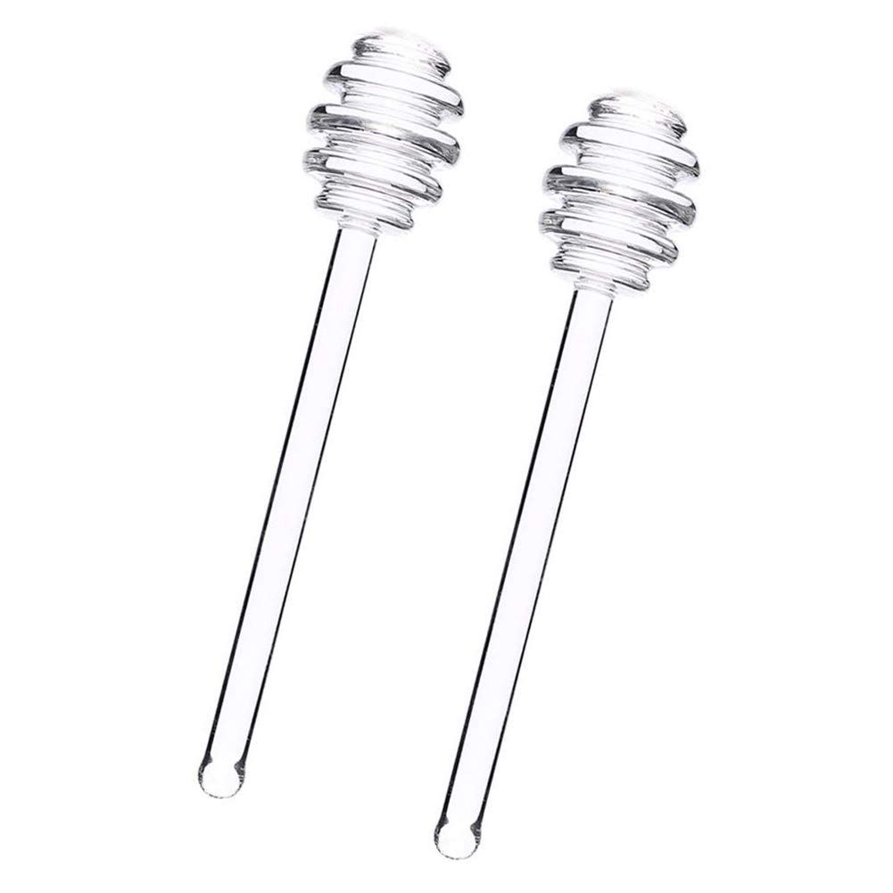 2Pcs 6" Glass Honey Dipper Sticks Stirring Sticks Server Honey Spoon Dipper
