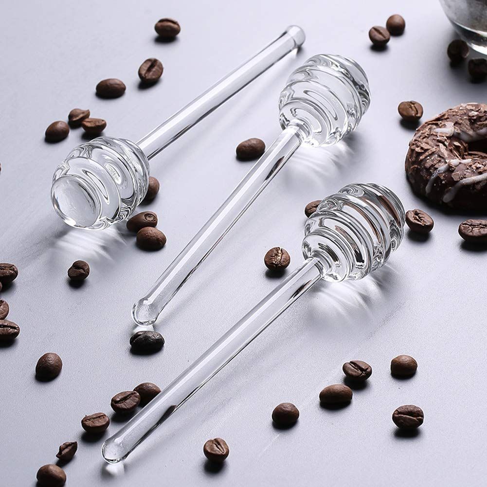 2Pcs 6" Glass Honey Dipper Sticks Stirring Sticks Server Honey Spoon Dipper view 4