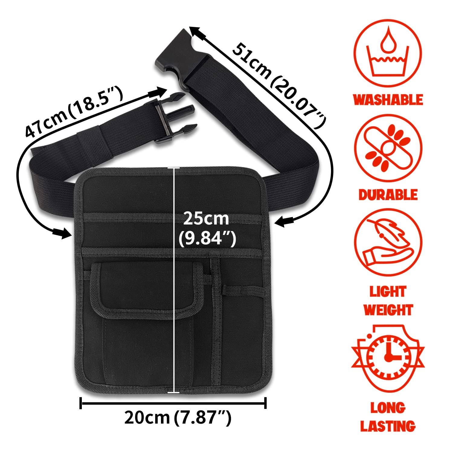 Waitress Apron Server Aprons Server Pouch Restaurant Waist Money Apron Bag view 5