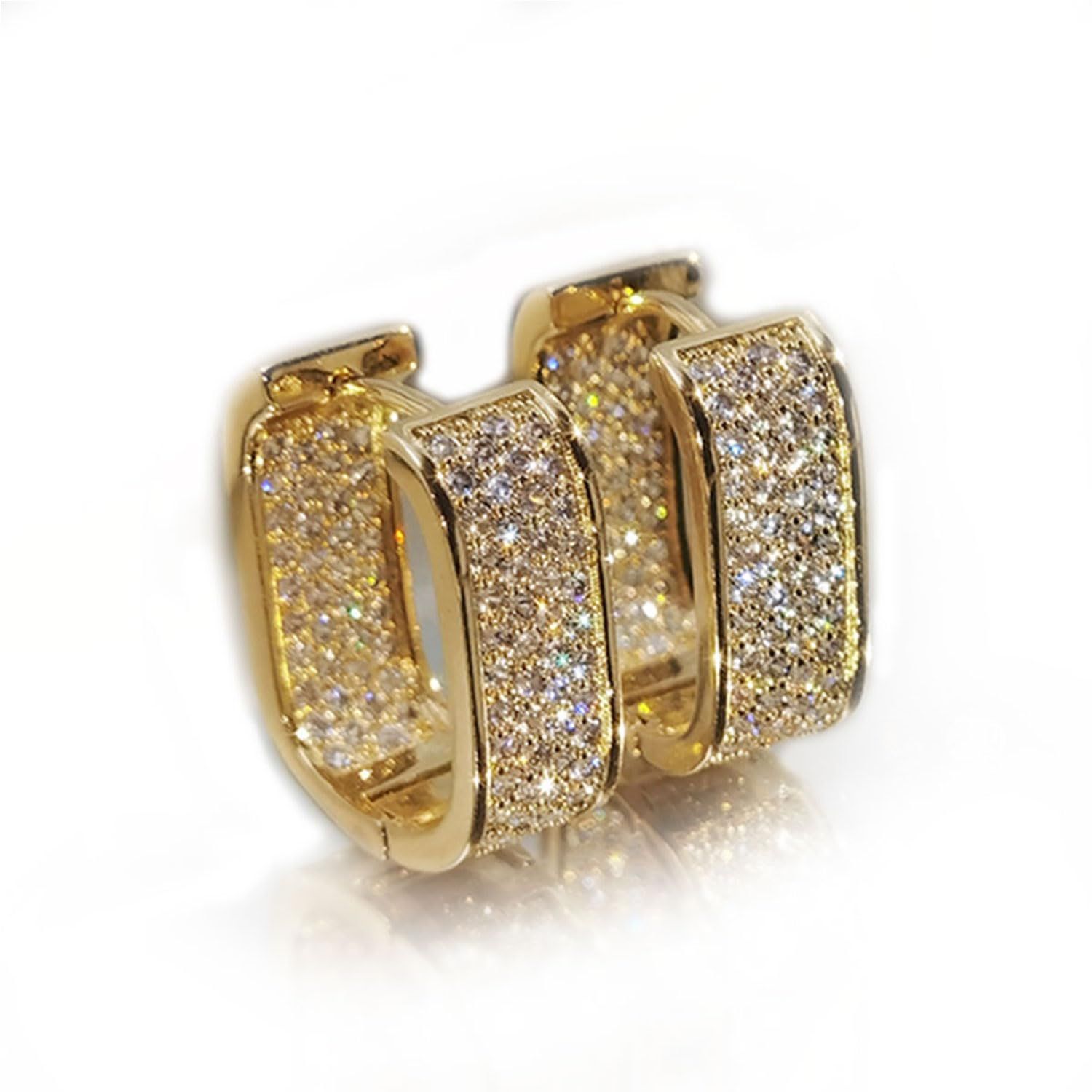 Gold Geometric Drop Dangle Earrings for Women Plated Paperclip Hoop Earrings