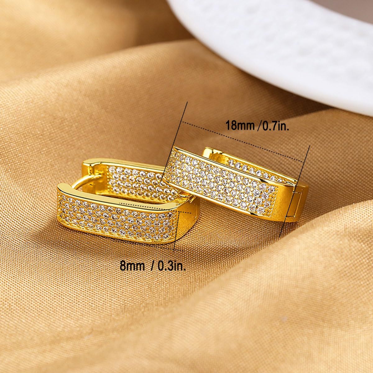 Gold Geometric Drop Dangle Earrings for Women Plated Paperclip Hoop Earrings view 5