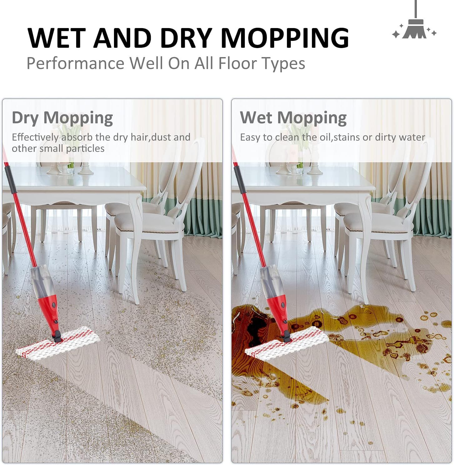 Microfiber Spray Mop Pads Compatible with Reusable Spray Mop Refills for Dust Mop view 4