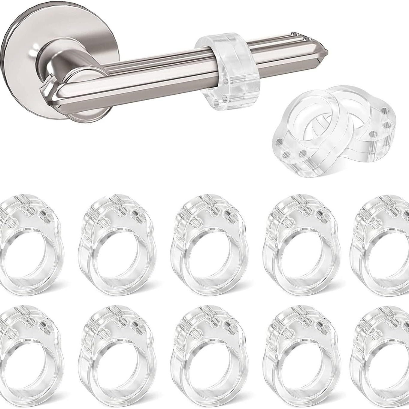 10 pcs Door Stopper Transparent Silica Gel Door Handle Buffer Wall Protection — image 1
