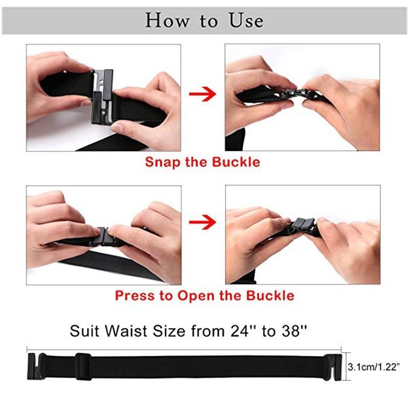 Women Invisible Belt, Comfortable Adjustable Stretch No Show Belt with Flat view 4