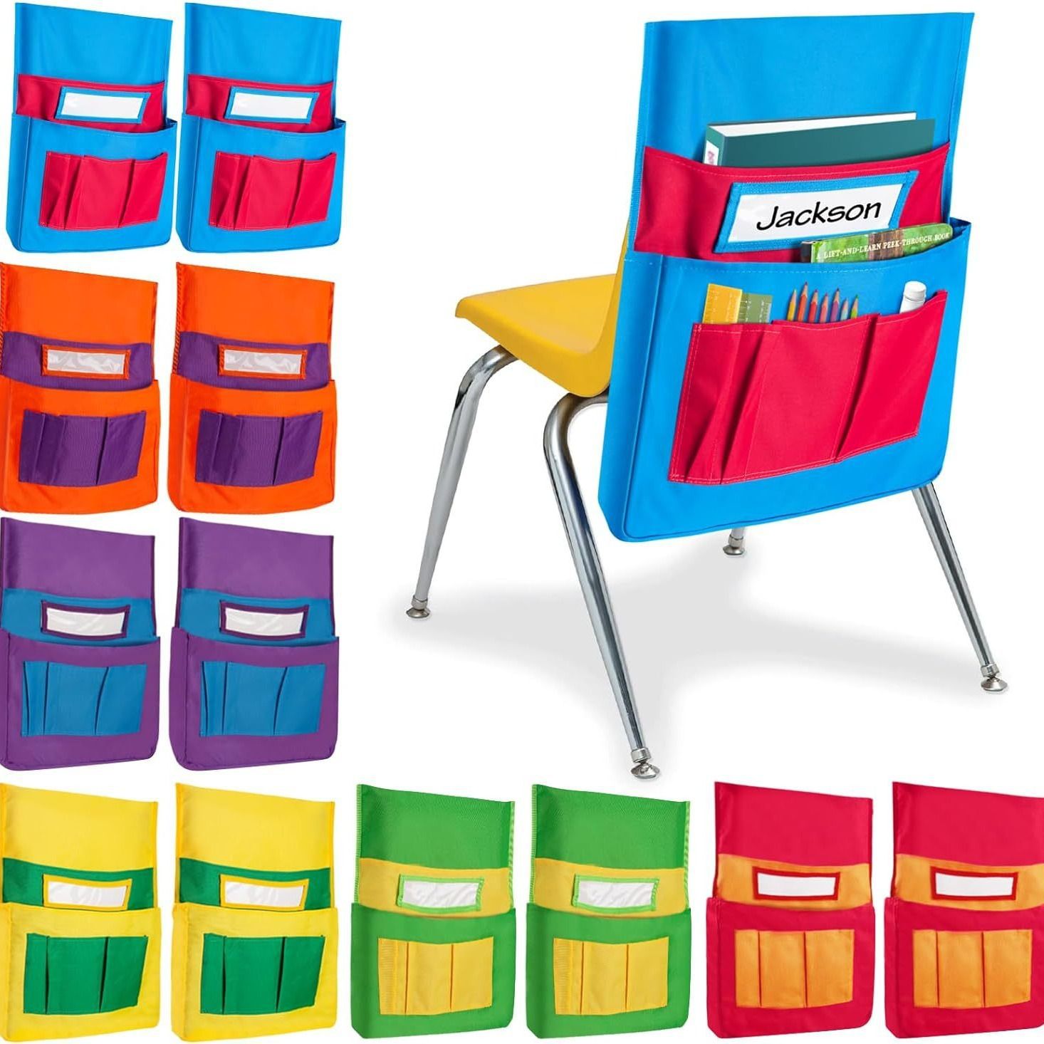 12 PCS Chair Pocket for Classroom — image 1