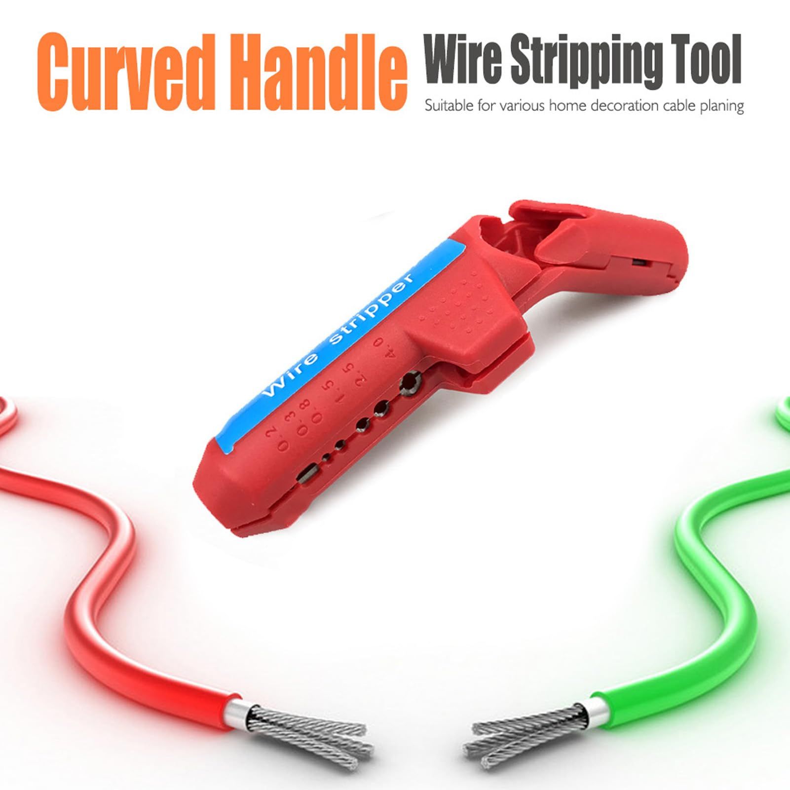 Curved Handle Wire Stripper Multi Functional Cable Stripping Tool with Precise view 4