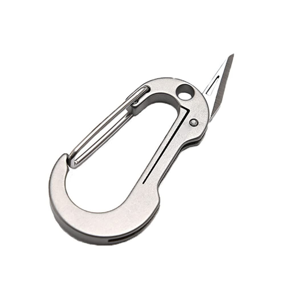 Small Titanium Carabiner with Folding Knife — image 1