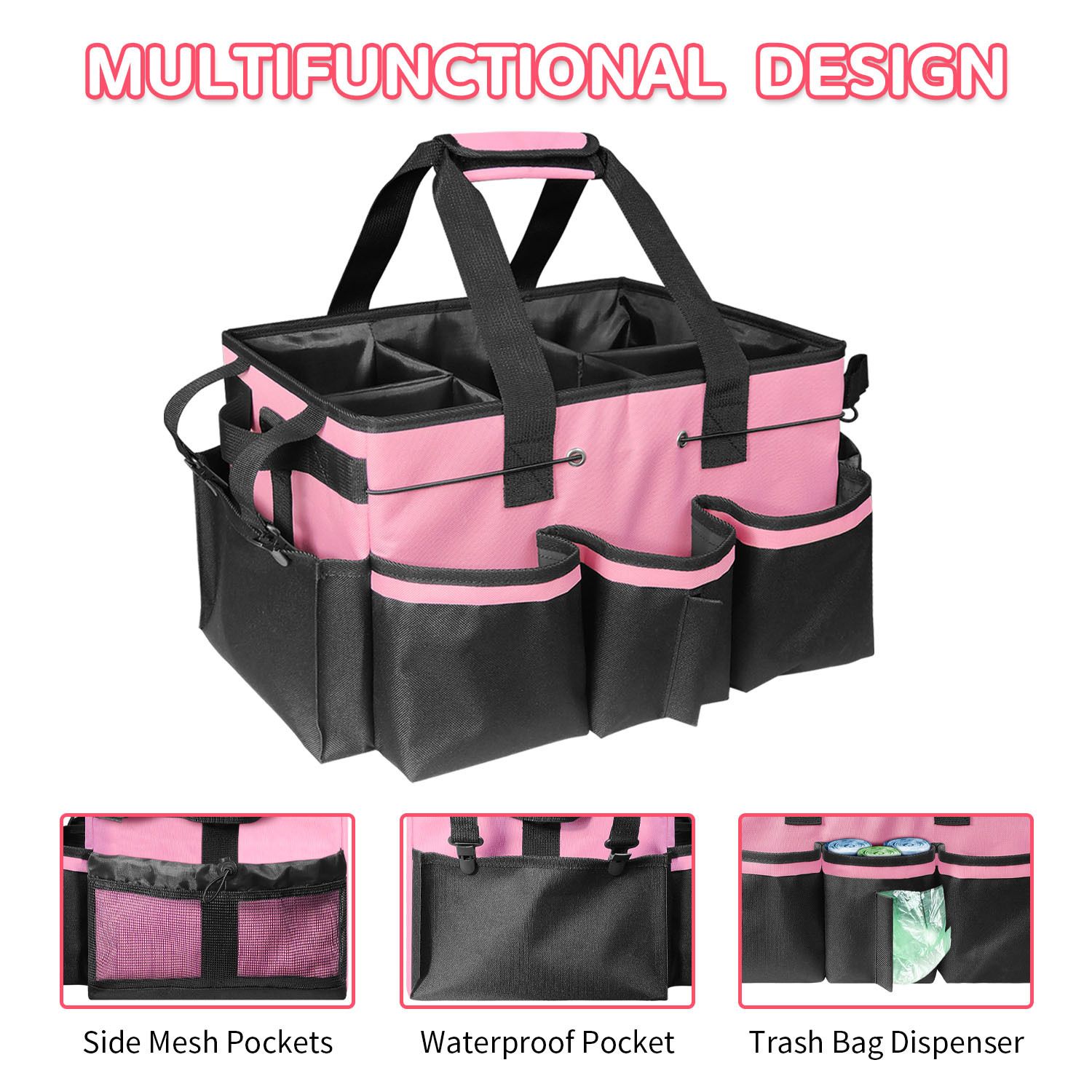 Cleaning Caddy,Large Cleaning Bags for Housekeepers,Cleaning Supplies view 3