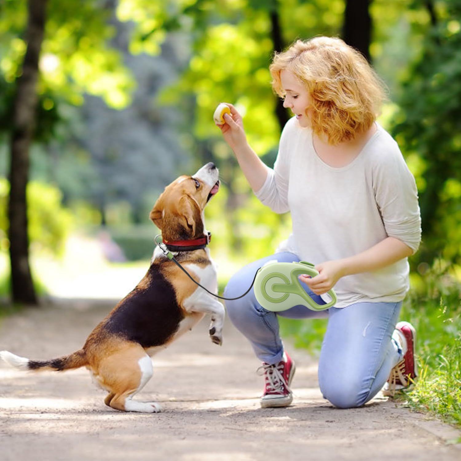 Retractable Dog Leash,16ft FT Dog Walking Leash,360° Tangle-Free Strong view 5
