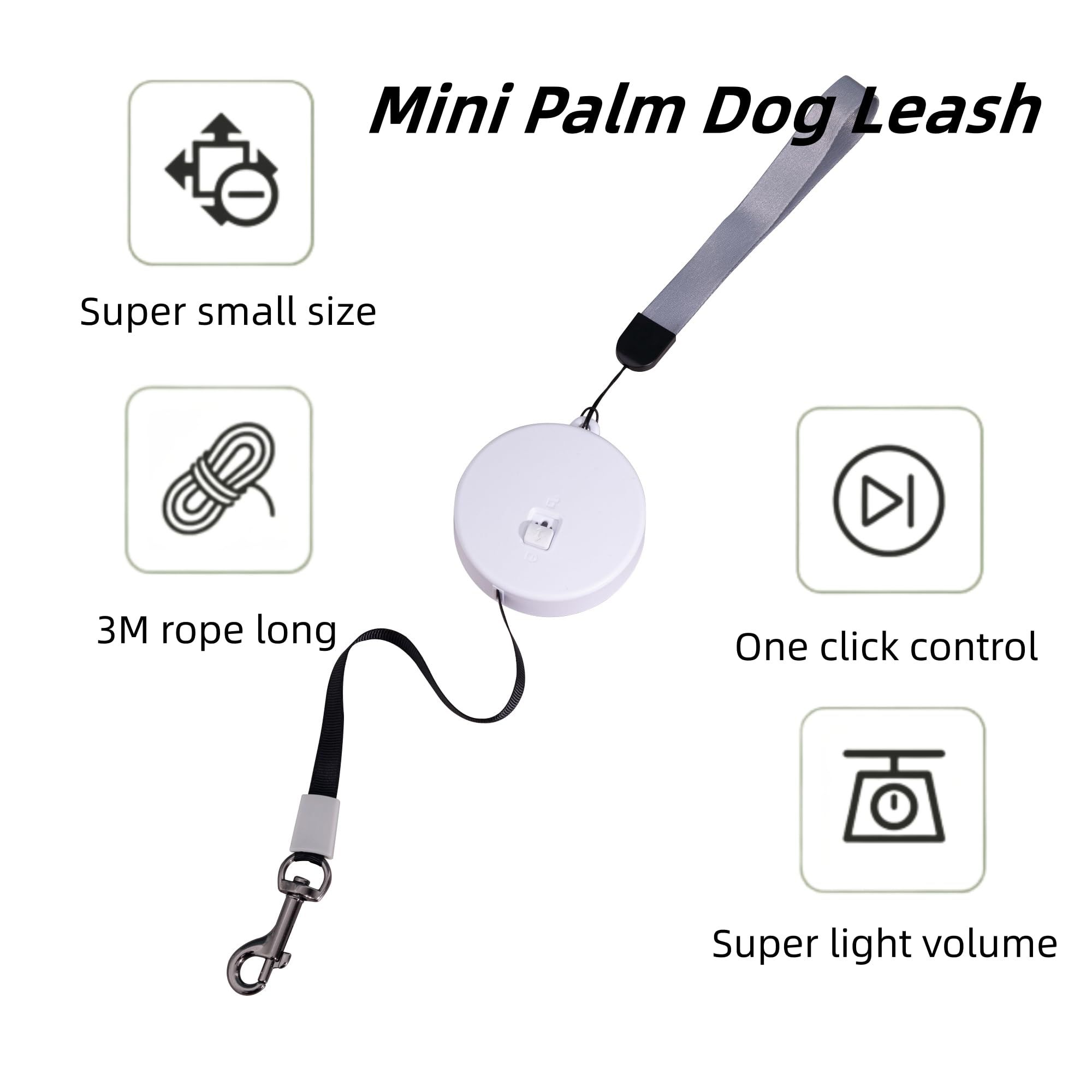 Retractable Dog Leash Pet Mini Retractable Leash Lightweight，with 9.8ft Strong view 2