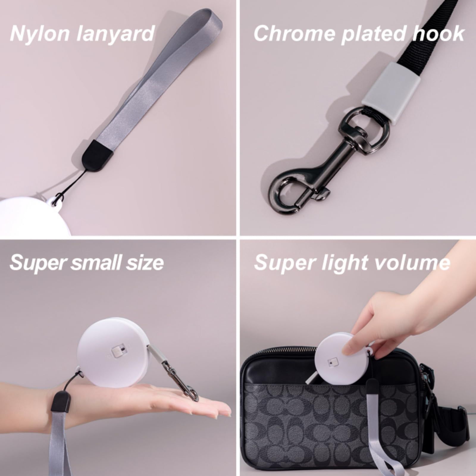 Retractable Dog Leash Pet Mini Retractable Leash Lightweight，with 9.8ft Strong view 3