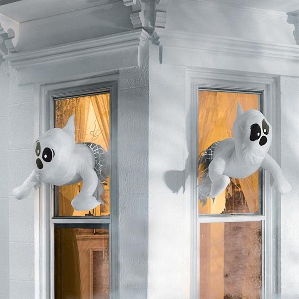 Halloween Window Crashing Ghosts Halloween Window Decoration Broken Window view 4
