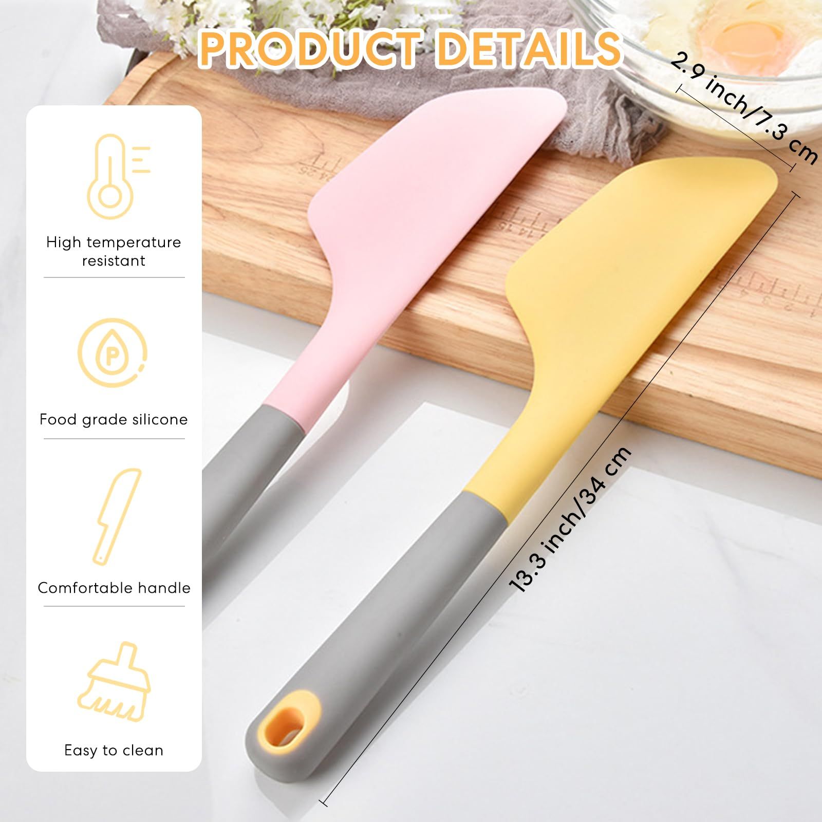 4 Pcs Extra Large Silicone Spatulas view 2