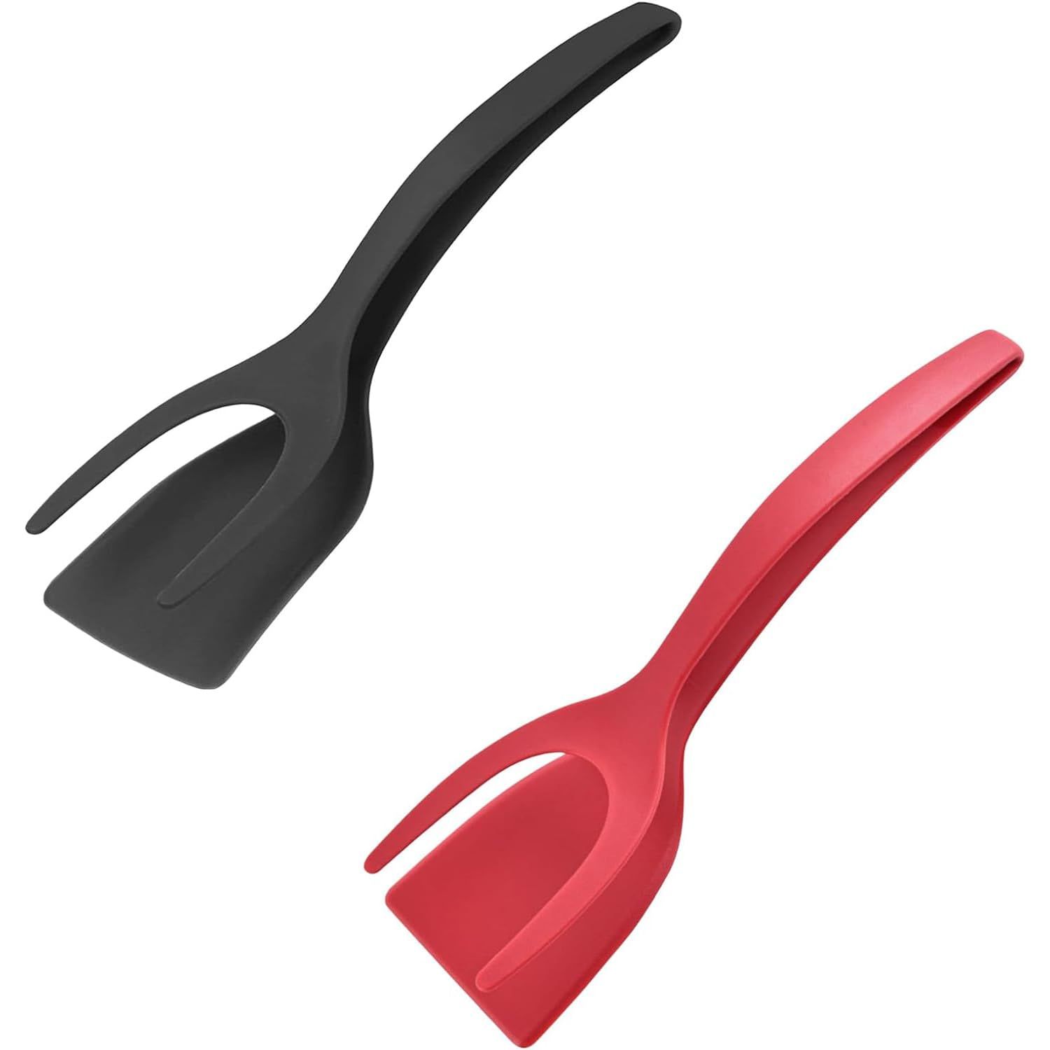 2 PCS 2 in 1 Grip and Flip Spatula Tongs Egg Flipper Tong Pancake Fish French