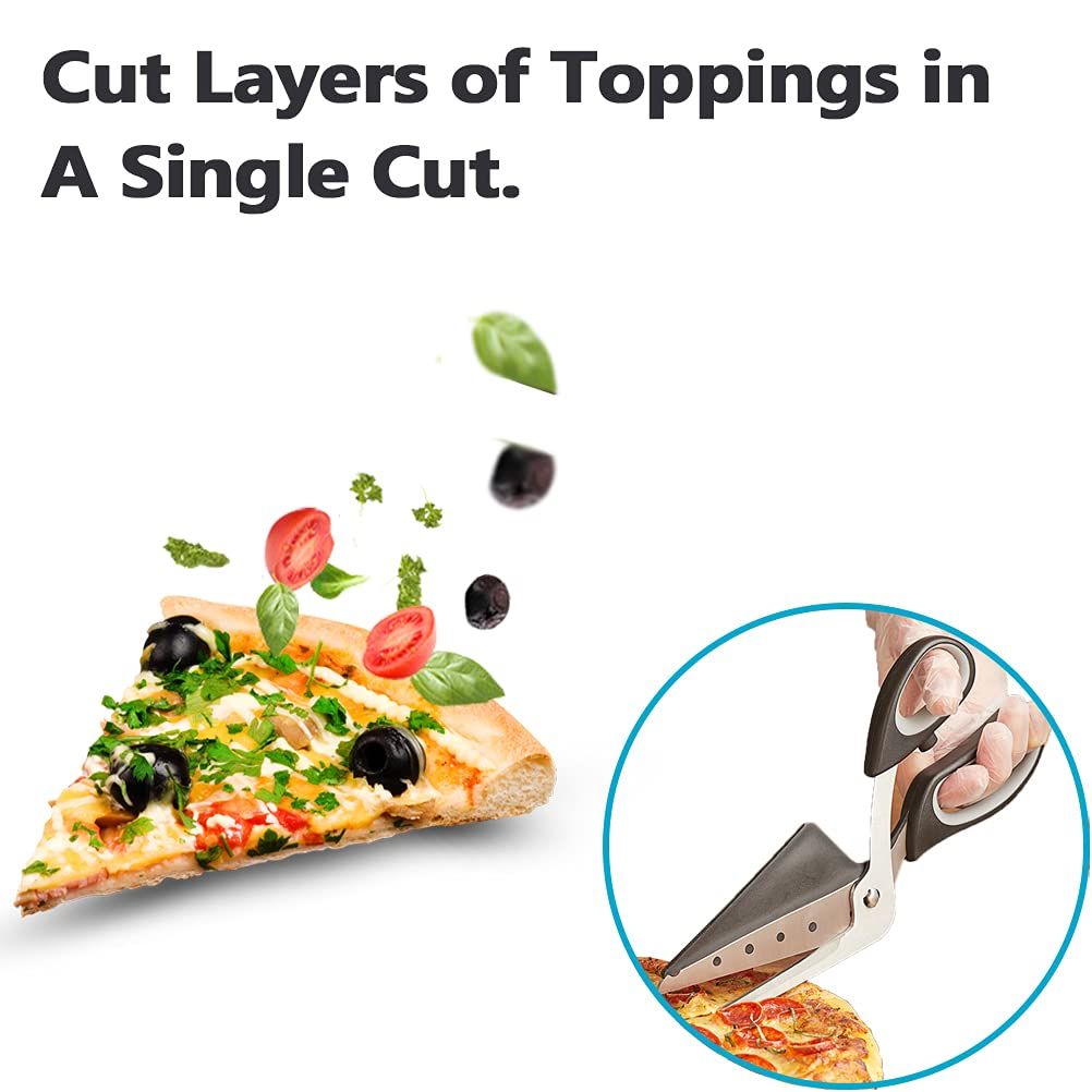 Pizza Scissors Cutter One-Handed Operation Stainless Steel Pizza Spatula view 3