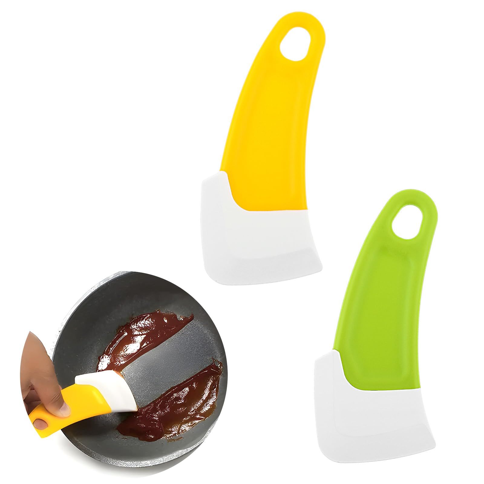 2Pcs Silicone Pan Cleaning Scraper