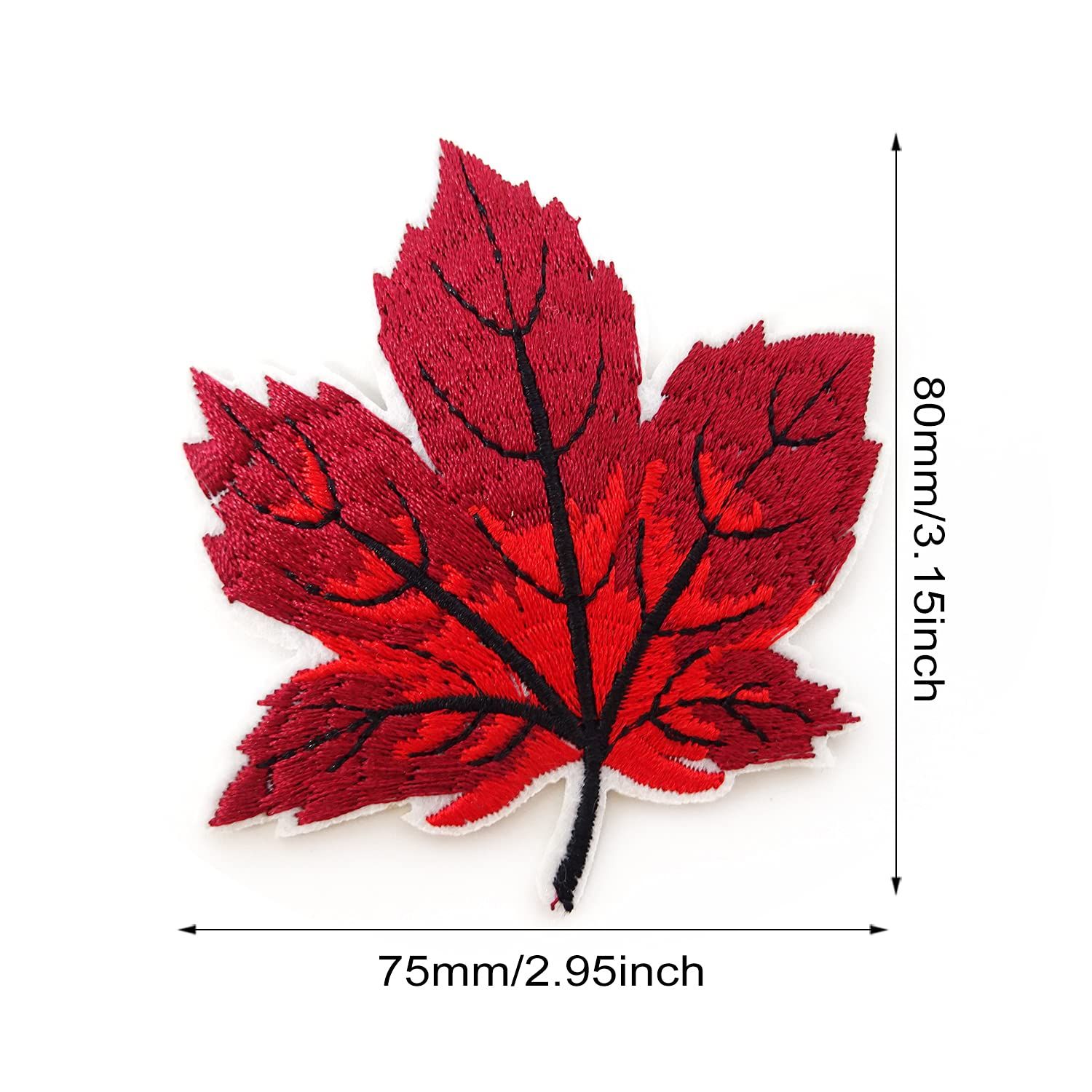 9PCS Colorful Maple Leaves Embroidery Patches Iron On Patches Sew On Applique view 2