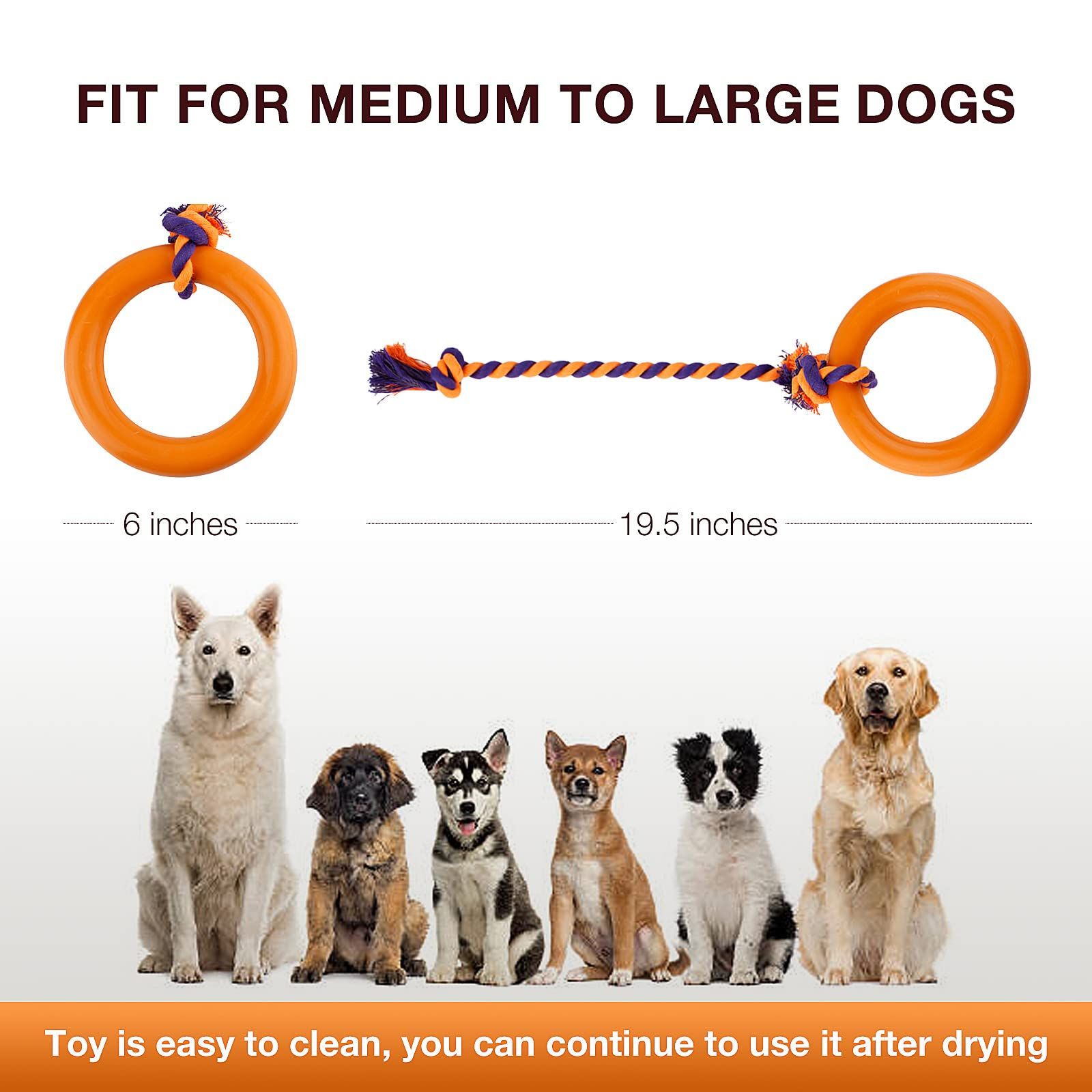 Dog Rope Toy with Ring Indestructible Rope Dog Toy Ring Interactive Pet Rubber view 4