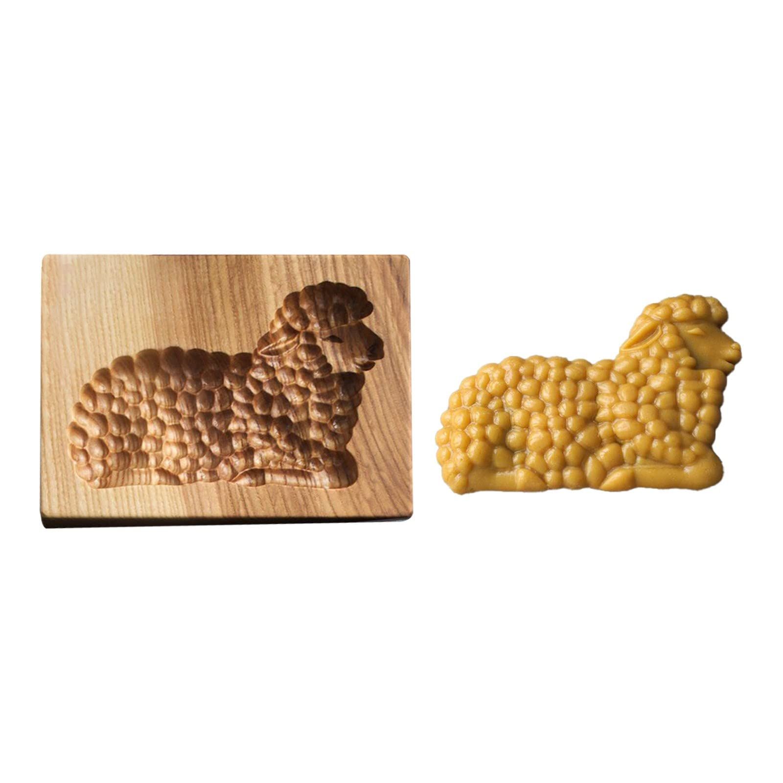 Wooden Cookie Molds, Engraved Embossing Cookie Cutter with Christmas Tree Deer — image 1