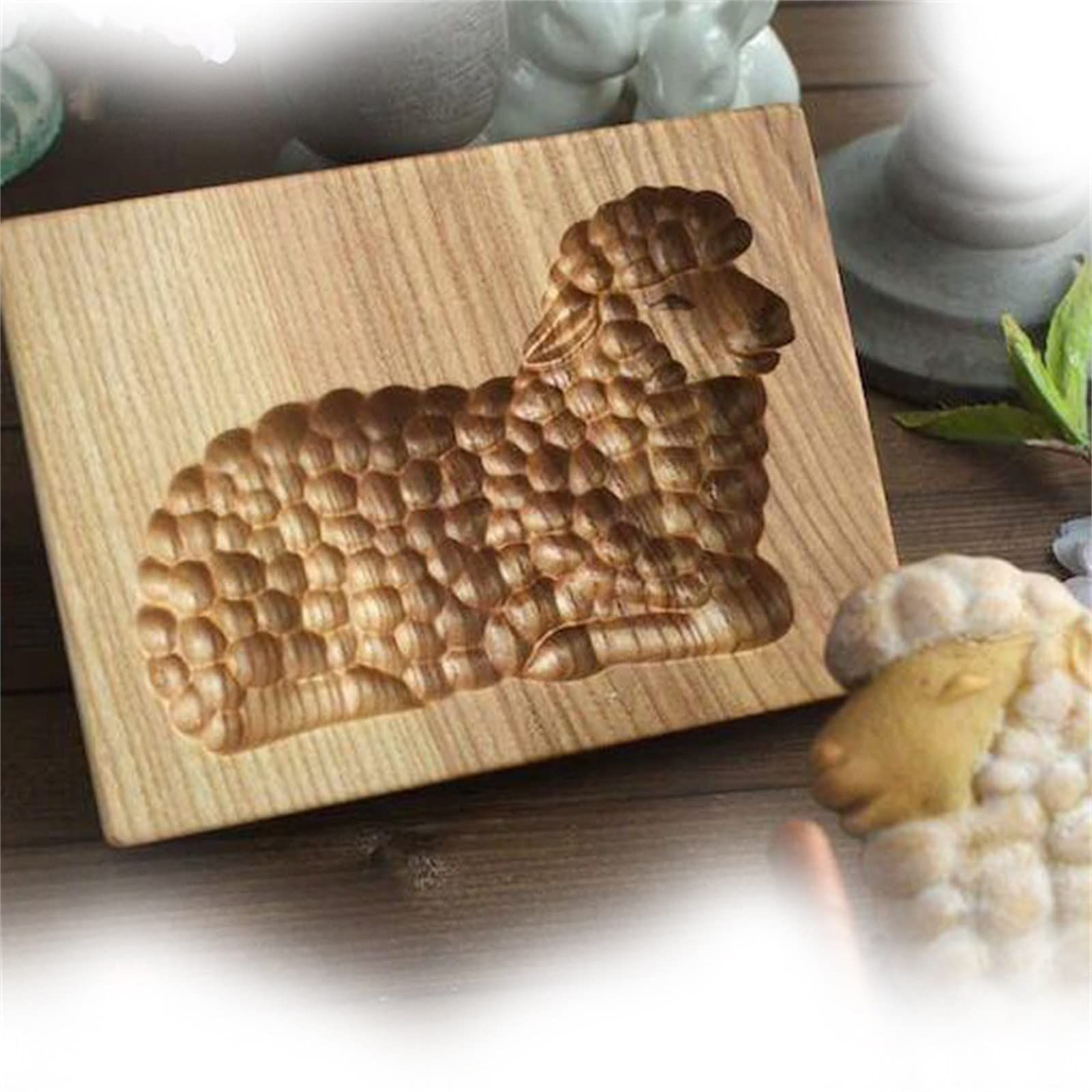 Wooden Cookie Molds, Engraved Embossing Cookie Cutter with Christmas Tree Deer view 5