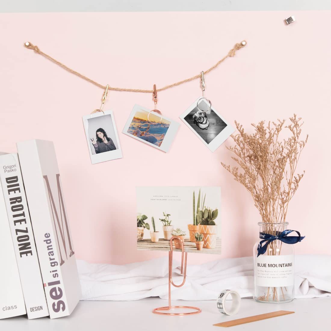Desktop Memo Holder 4Pcs Base Memo Clip Jumbo Desk Paper Clip Table Number view 4