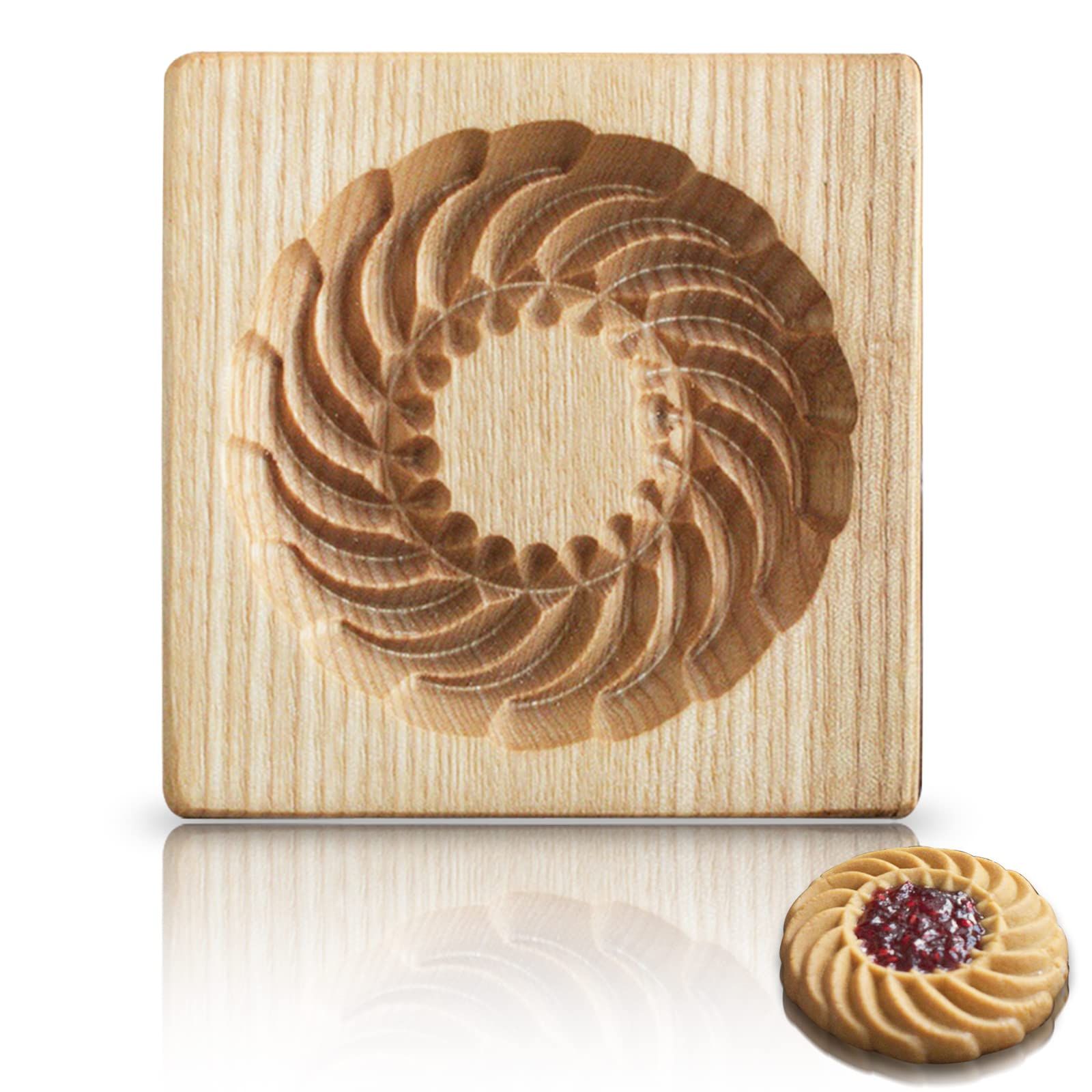 Wooden Cookie Mold and Biscuit Stamp