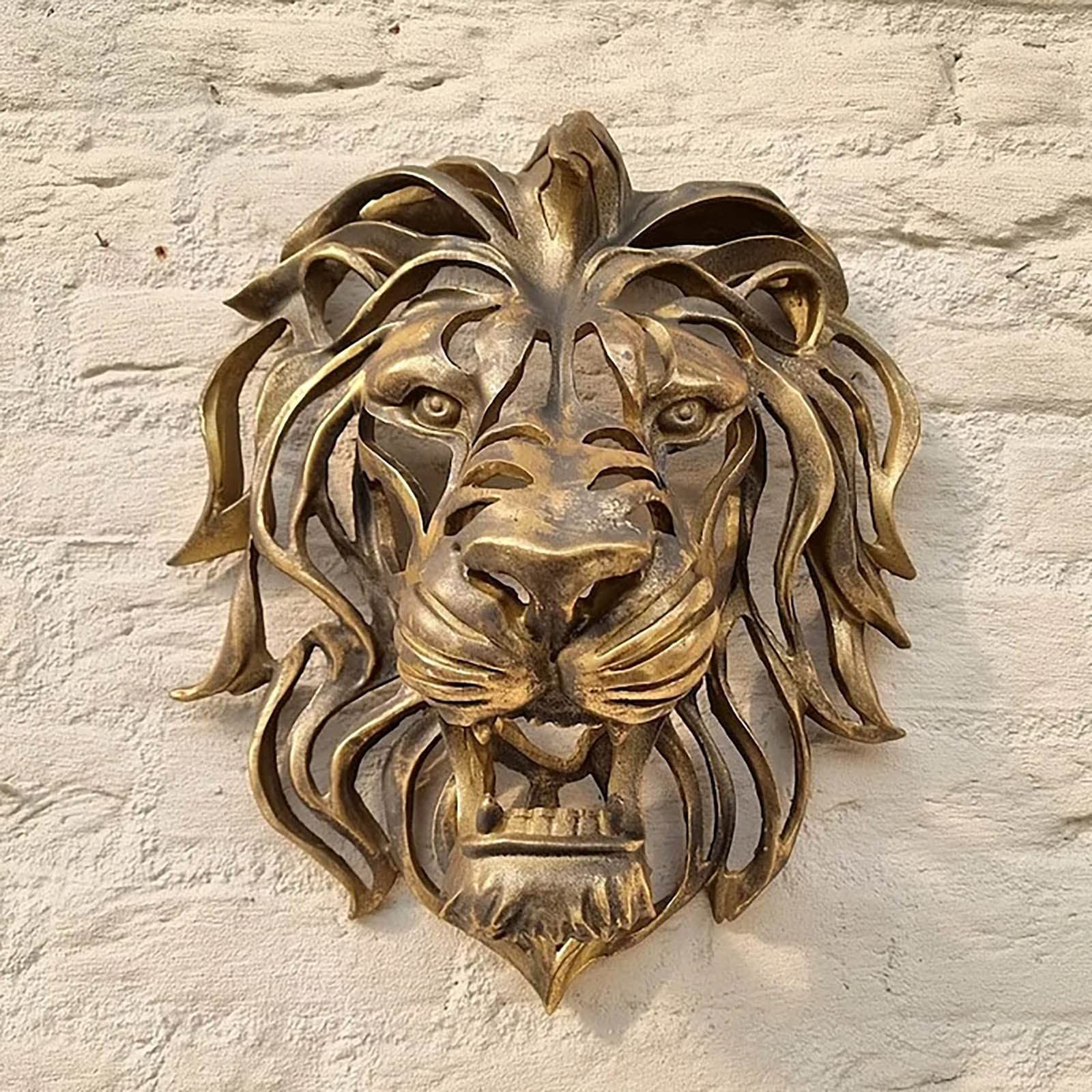 Father's Day Gift, Rare Lion Wall Art Sculpture Hollow Metal Male Lion Wall view 2