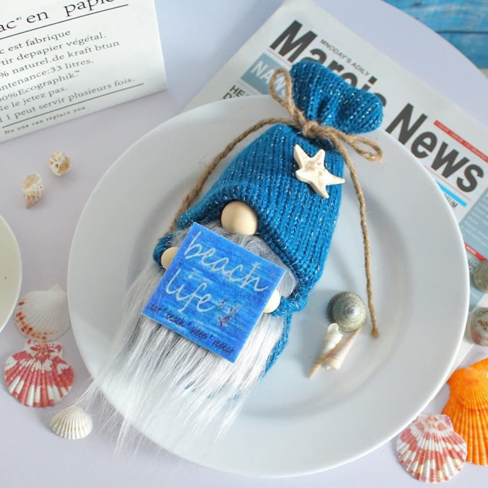 Blue Decoration, Handmade Swedish Plush Elf Holding Funny Sweet Warm Sayings view 5