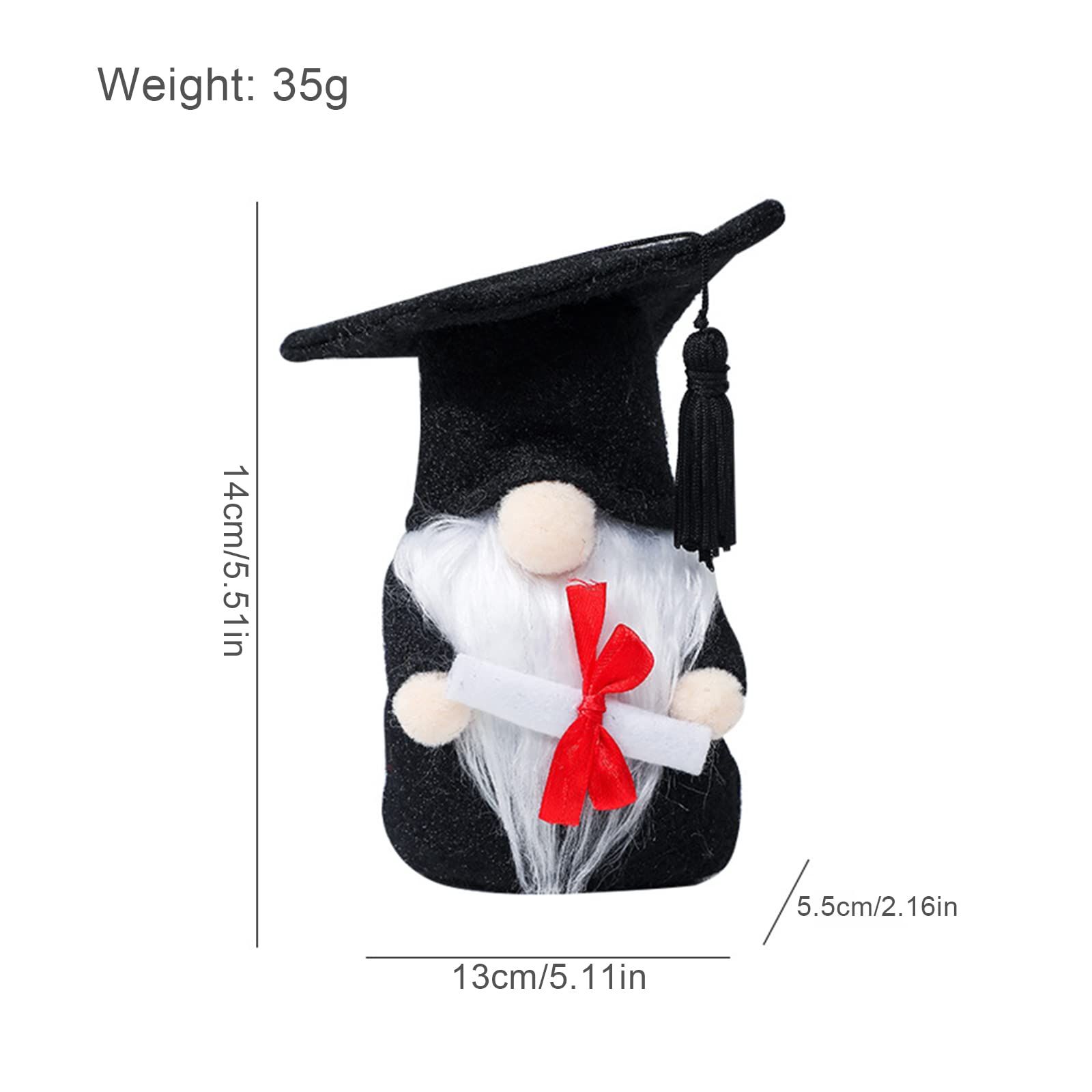 2pcs Plush Graduation Gnomes with Graduation Cap and Gown view 2