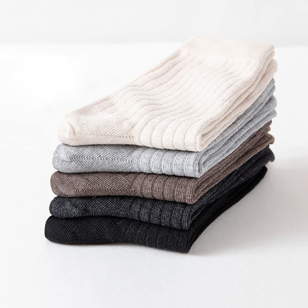 Men's Classic Casual Cotton Socks - 5 Pairs in Black view 2