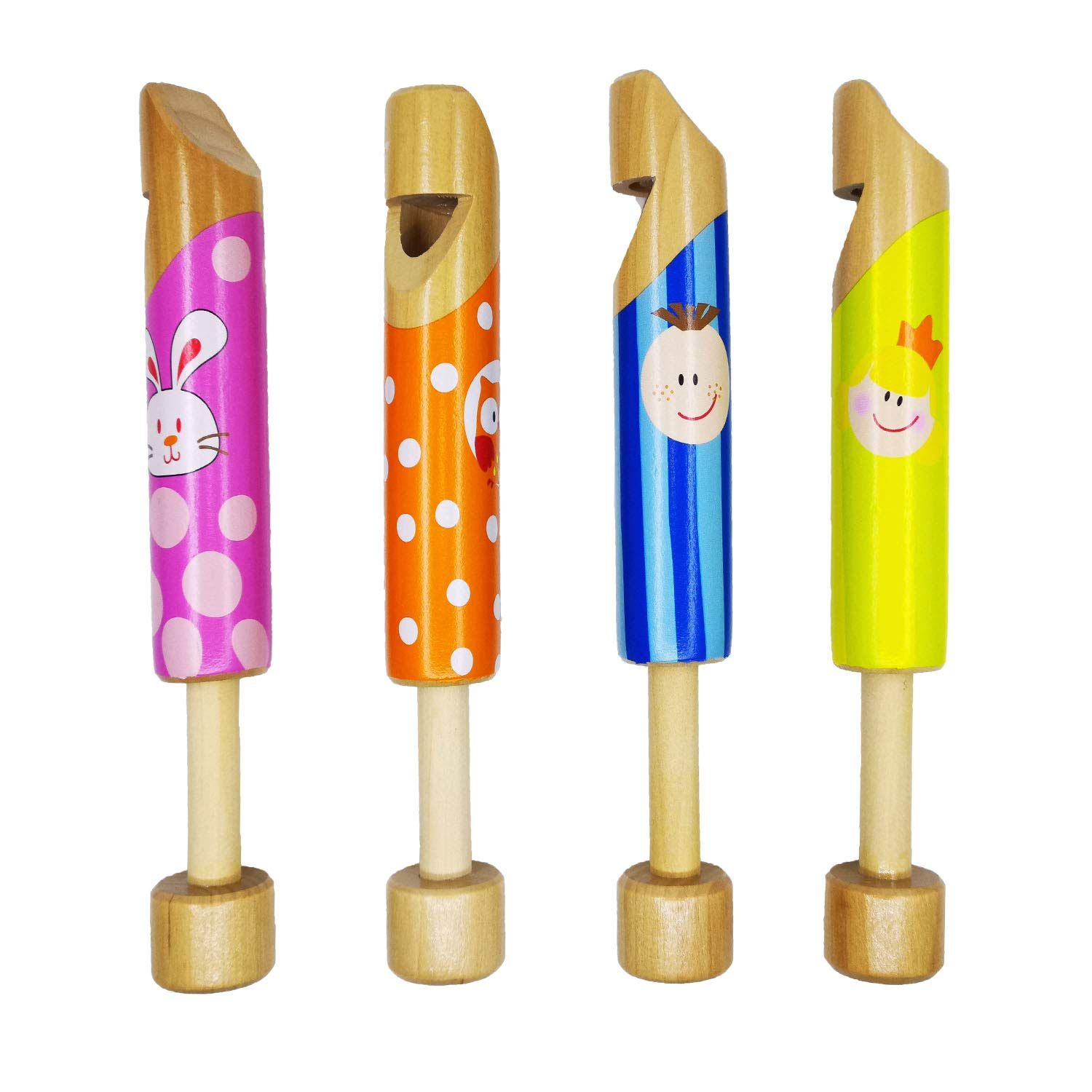 4-Piece Set Wood Slide Whistle Toy