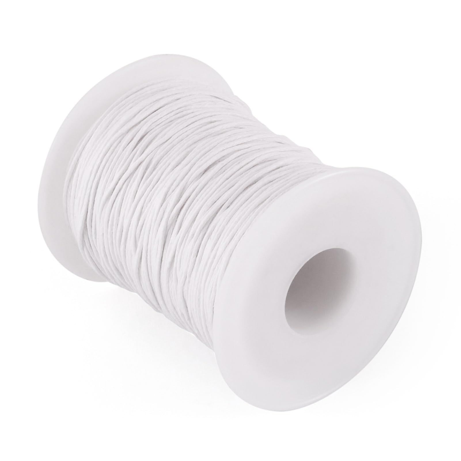 196ft 1mm White Waxed Cotton Thread Cord Bracelet Necklace Jewelry Making — image 1