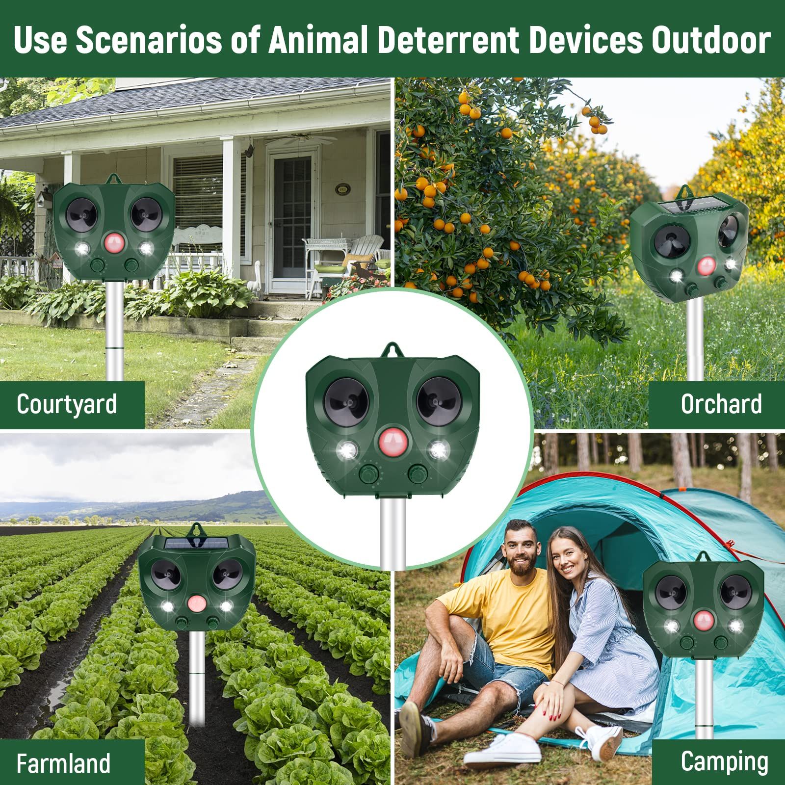 Ultrasonic Pest Repeller Solar Powered Outdoor view 3