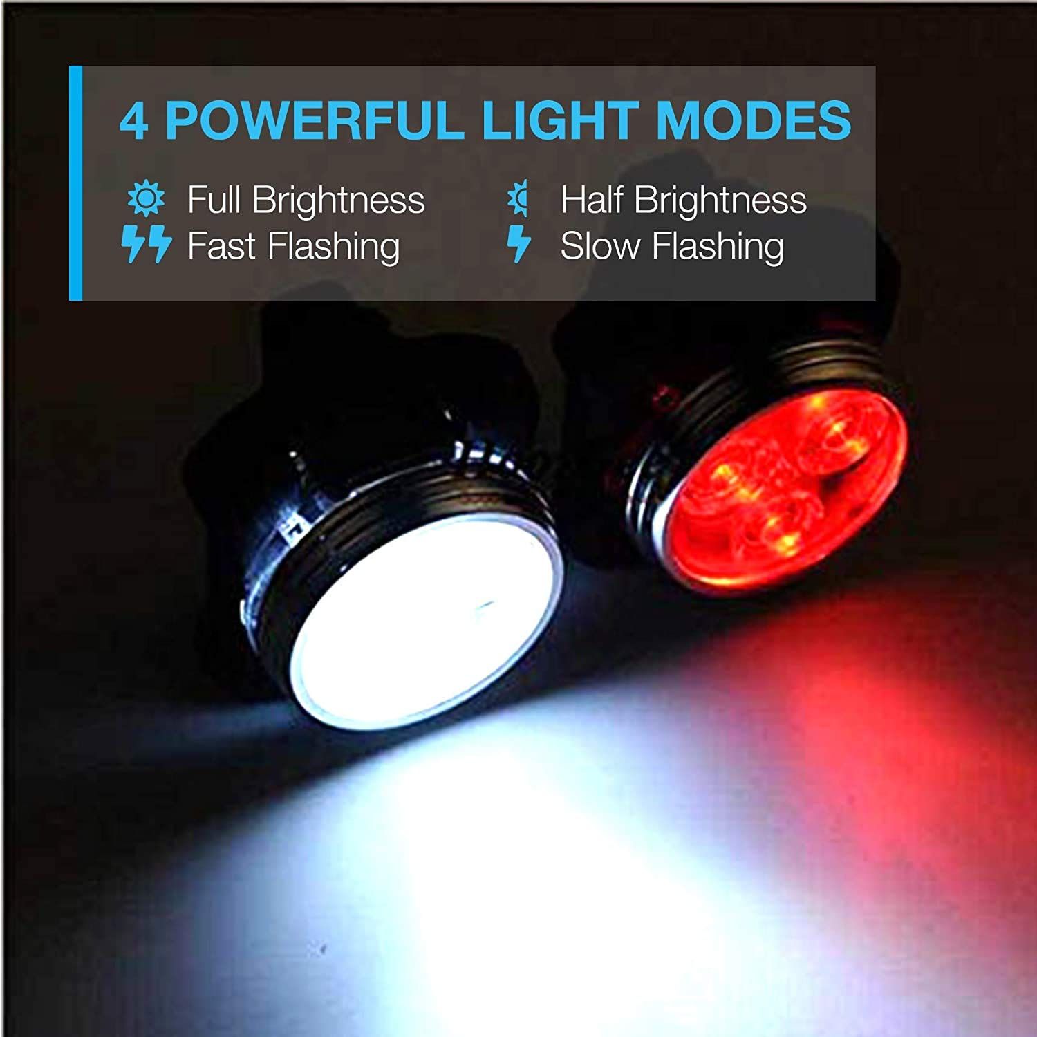 USB Rechargeable Bike Light Set view 3