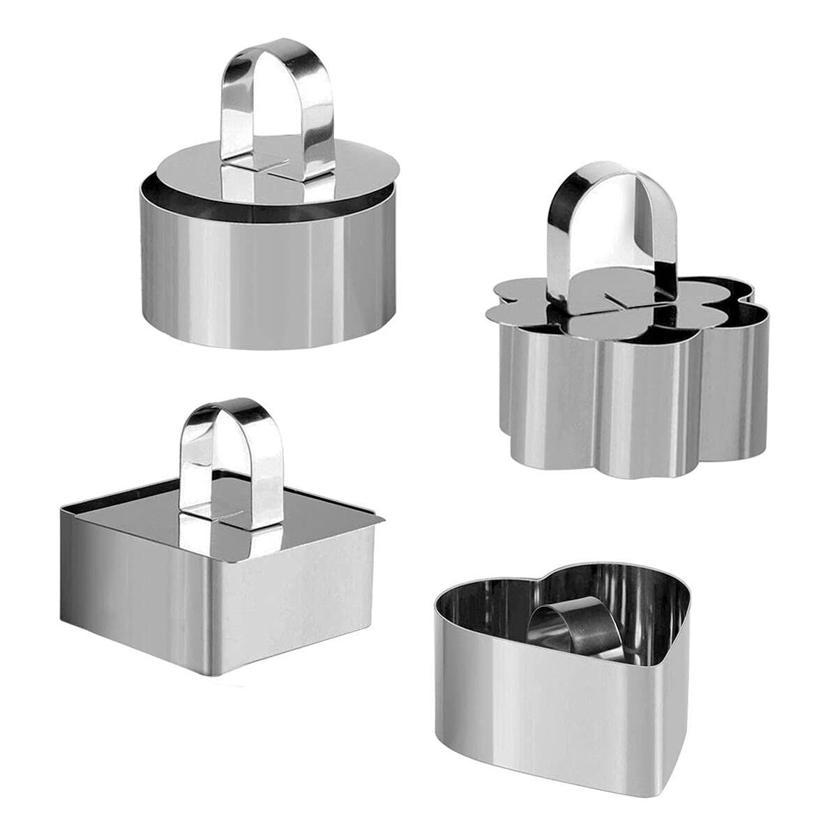 Cake Rings Cooking Rings Dessert Mousse Mold Stainless Steel with Pusher for — image 1
