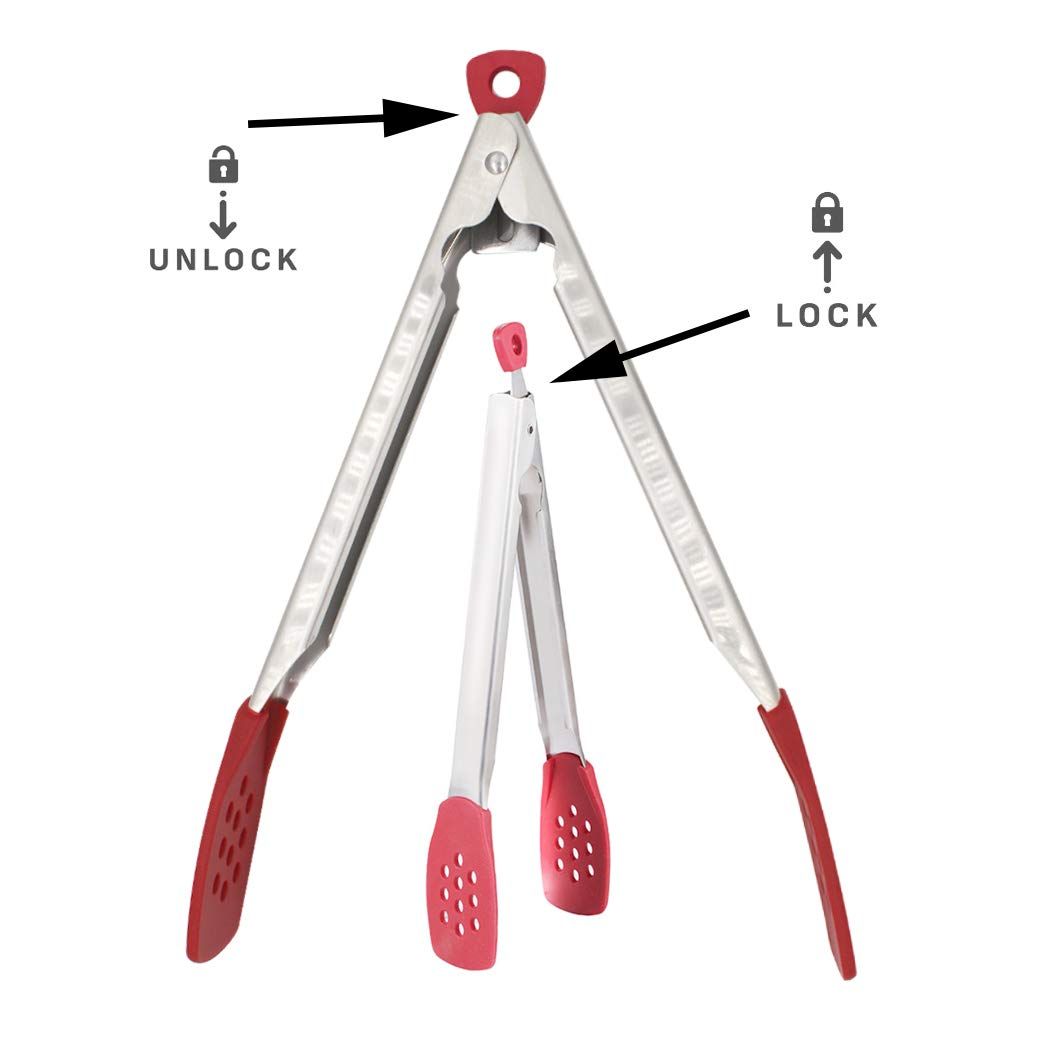 2PCS 11.6 Inch Kitchen Silicone Tongs view 3