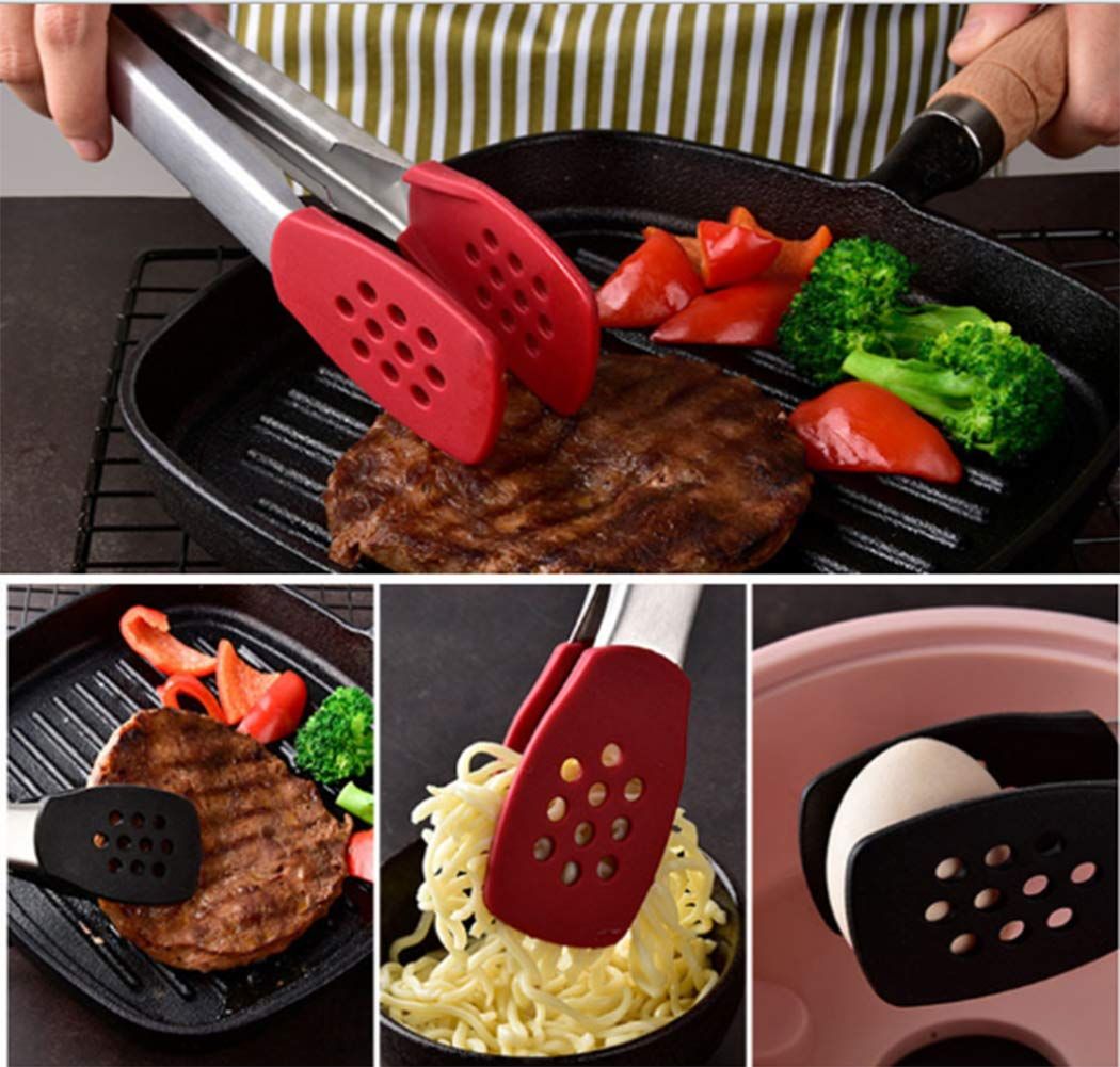 2PCS 11.6 Inch Kitchen Silicone Tongs view 4