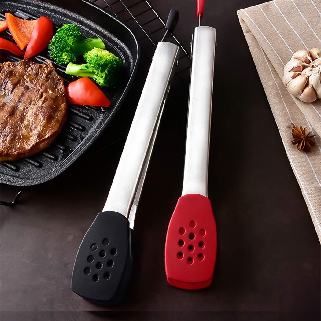 2PCS 11.6 Inch Kitchen Silicone Tongs view 5