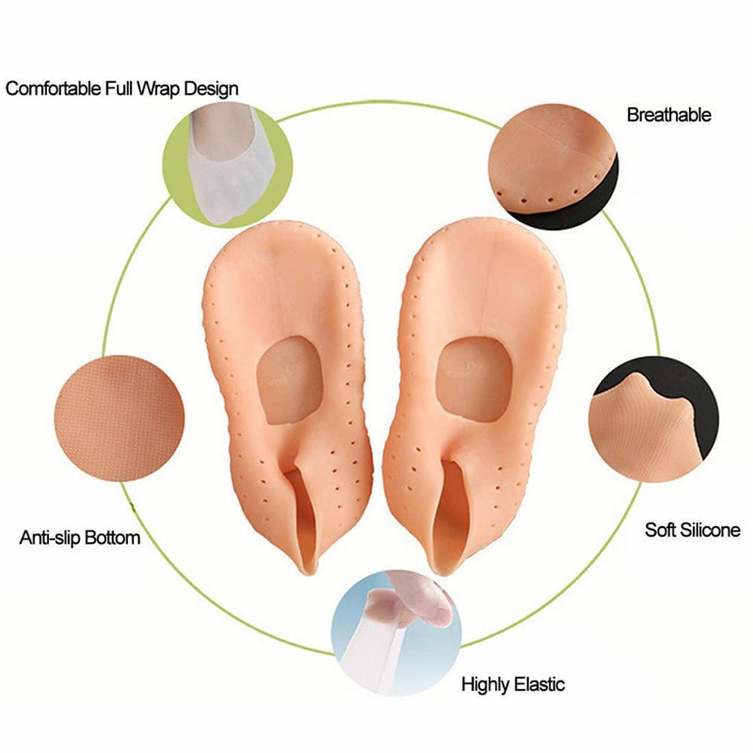 2 pair Silicone Foot Chapped Moisturizing Gel Sock Skin Care Protector view 5